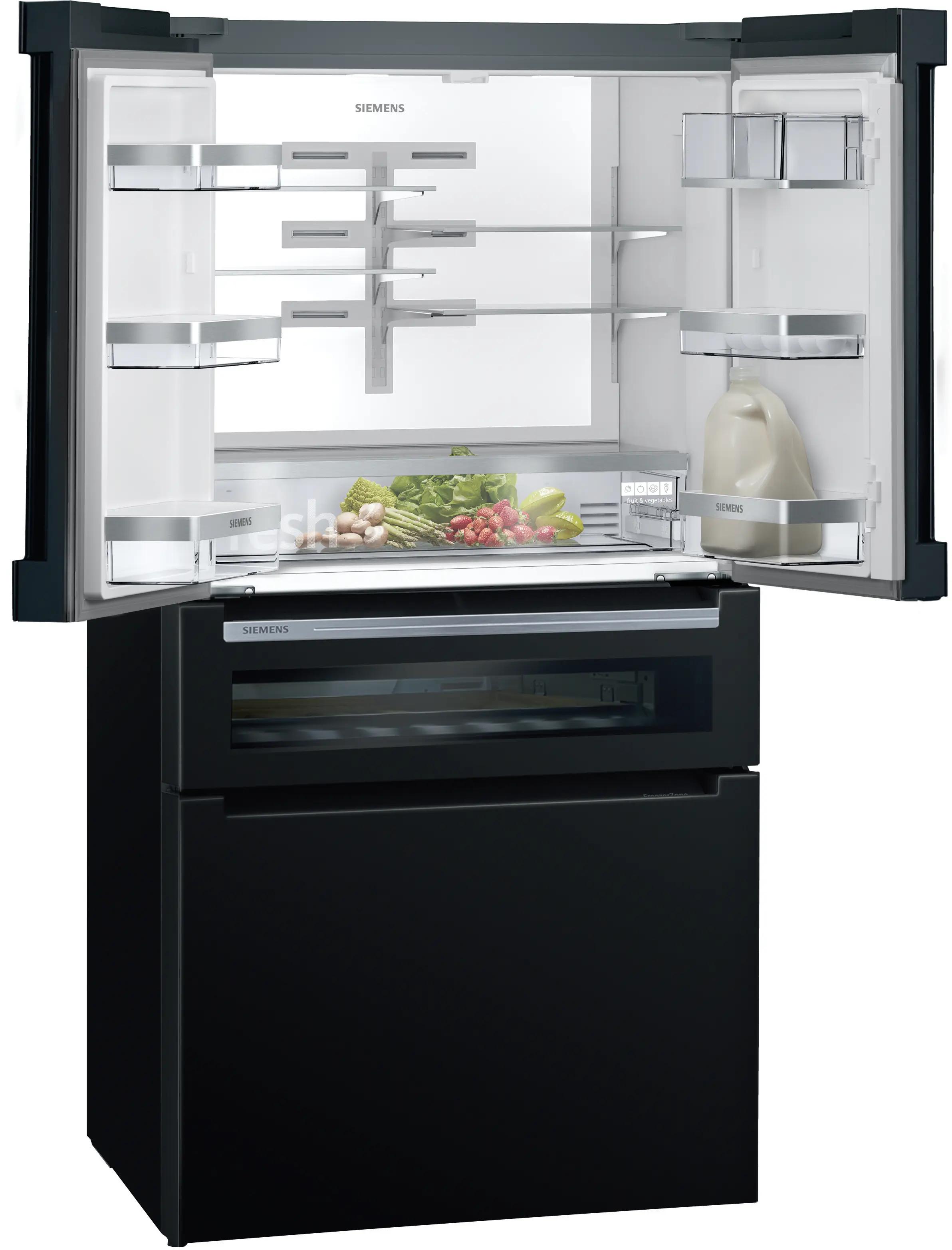 SIEMENS iQ700 Gardırop Tipi Buzdolabı, Cam Kapı 183 x 90.5 cm Siyah, Total noFrost KF96RSBEA - görsel 2