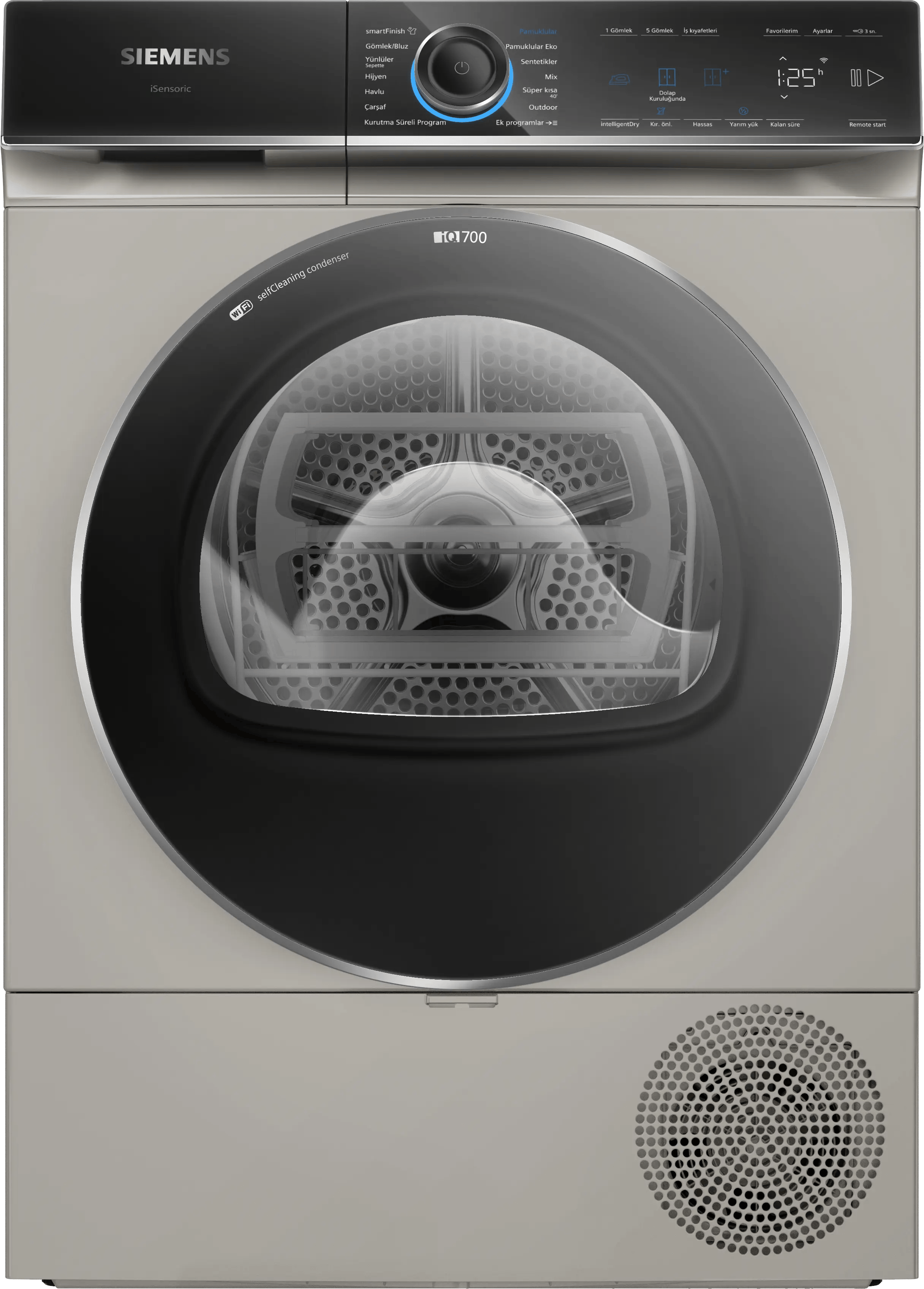 SIEMENS iQ700 Isı Pompalı Kurutma Makinesi 9 kg Gümüş WQ45B2AXTR