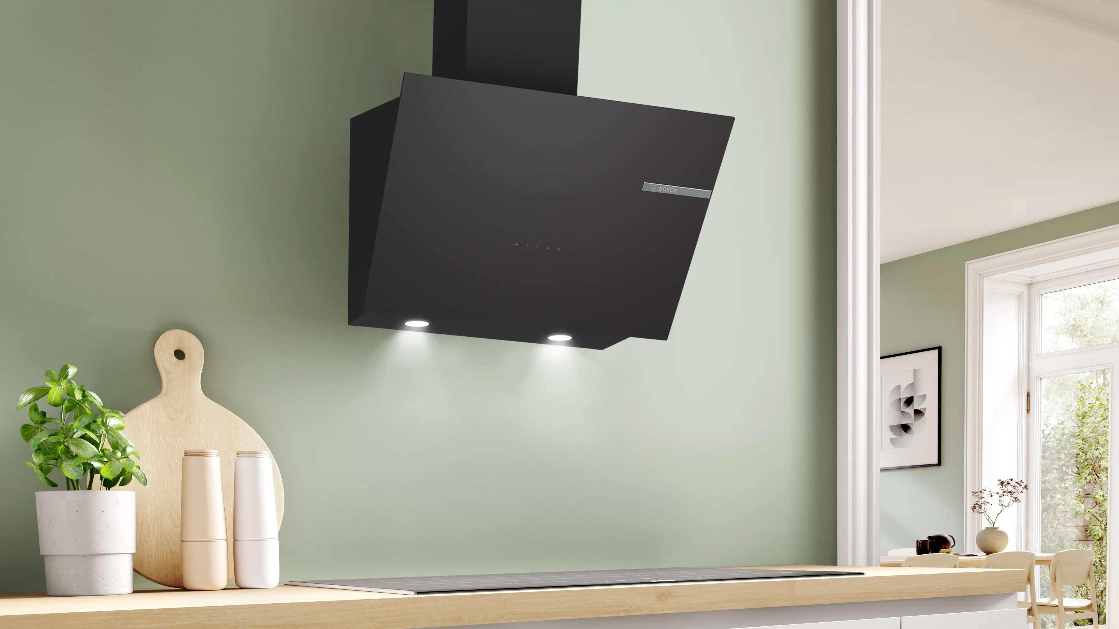 Bosch Serie 4 Duvar Tipi Davlumbaz 60 cm Siyah Cam, Siyah DWK66PJ60T - görsel 3