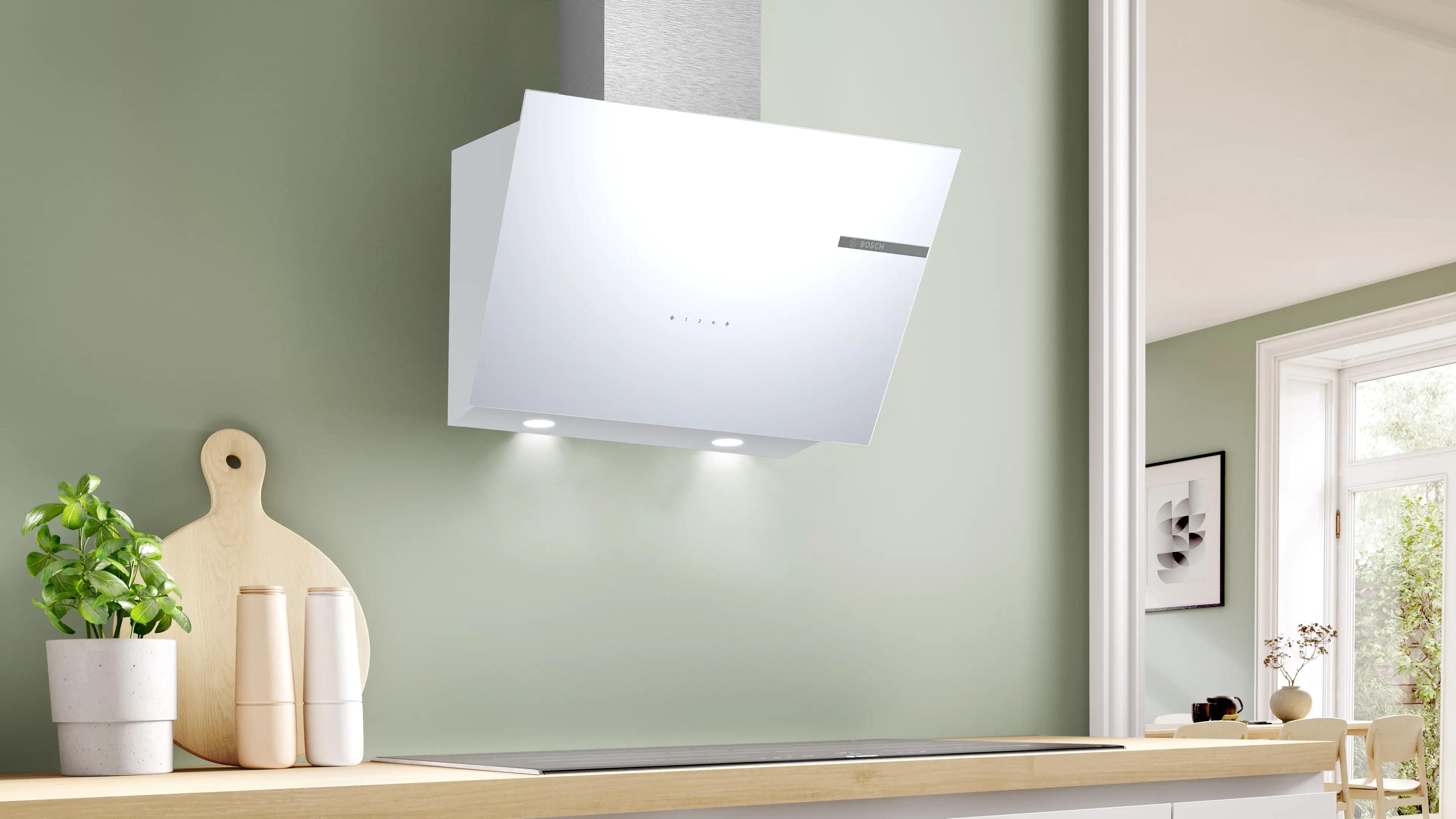 Bosch Serie 4 Duvar Tipi Davlumbaz 60 cm Beyaz Cam Yüzey, Beyaz DWK66PJ20T - görsel 3