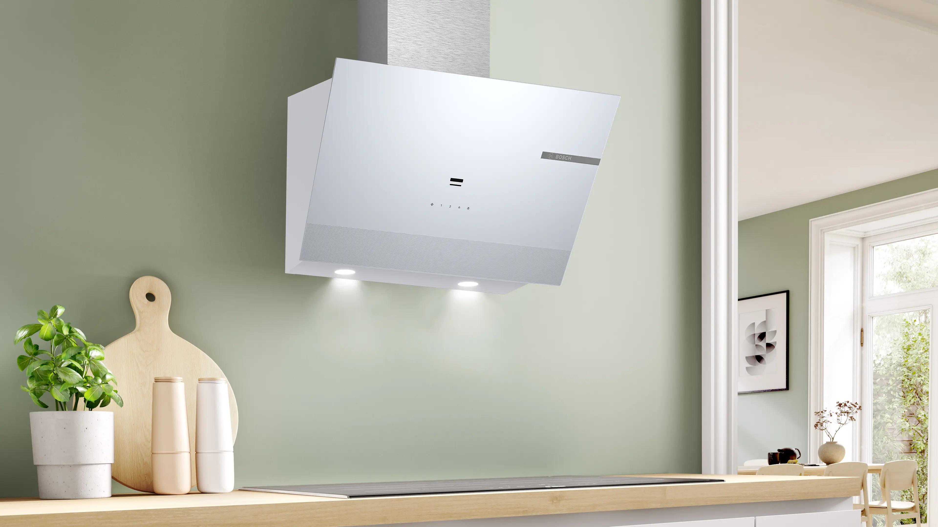 Bosch Serie 6 Duvar Tipi Davlumbaz 60 cm Beyaz Cam Yüzey, Beyaz DWK67PJ20T - görsel 2