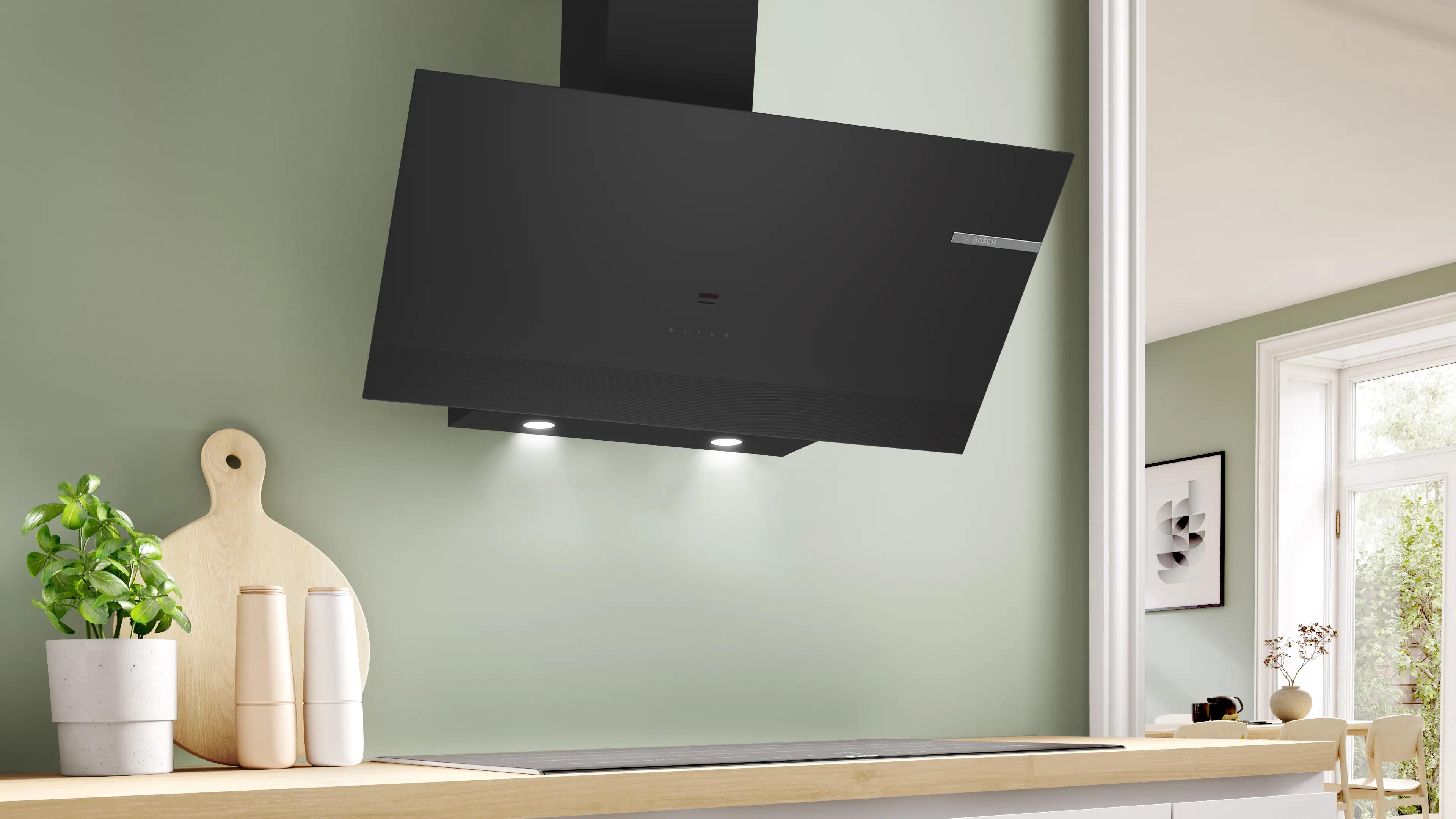 Bosch Serie 6 Duvar Tipi Davlumbaz 90 cm Siyah Cam, Siyah DWK97PJ60T - görsel 3