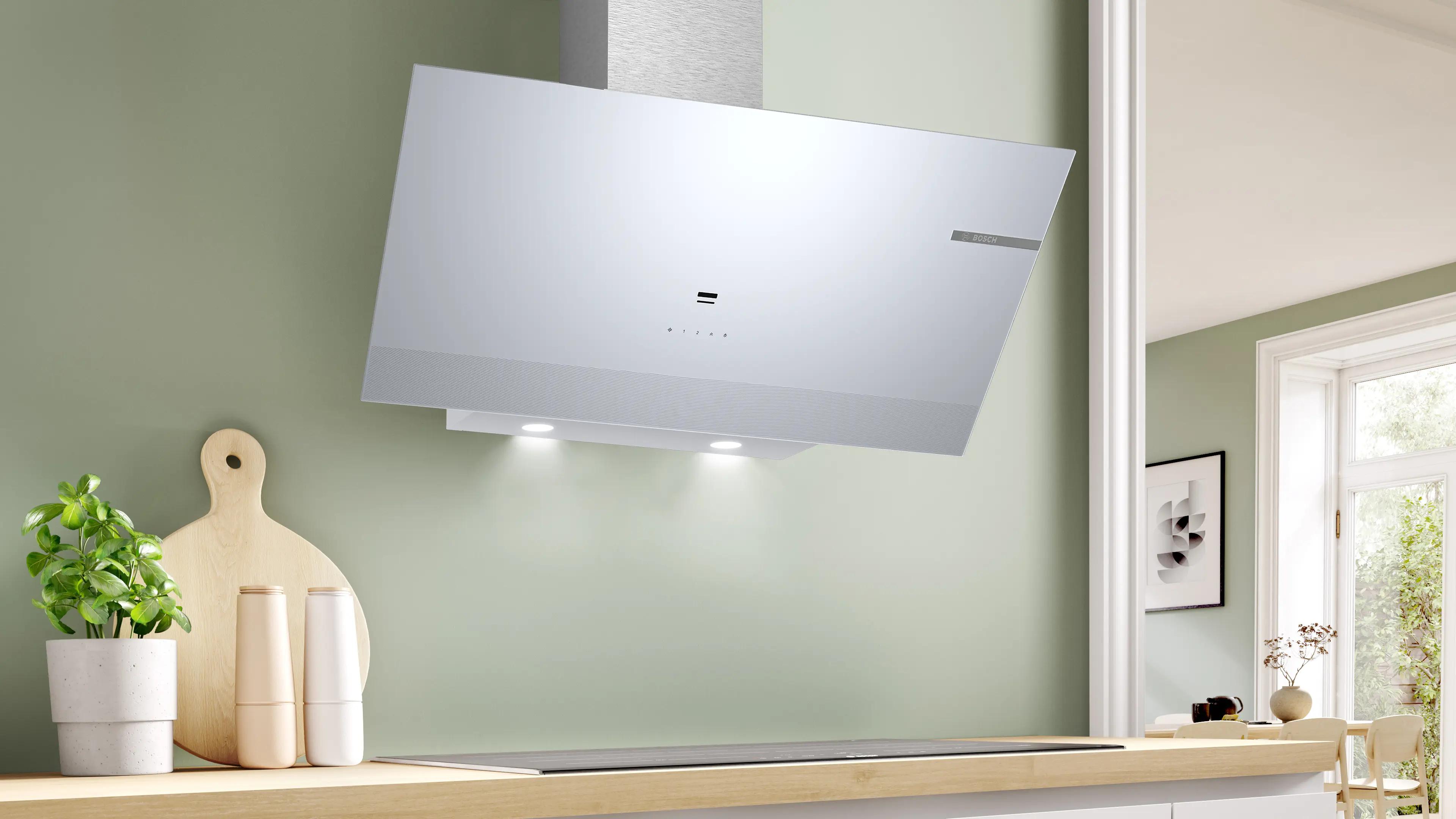 Bosch Serie 6 Duvar Tipi Davlumbaz 90 cm Beyaz Cam Yüzey, Beyaz DWK97PJ20T - görsel 2