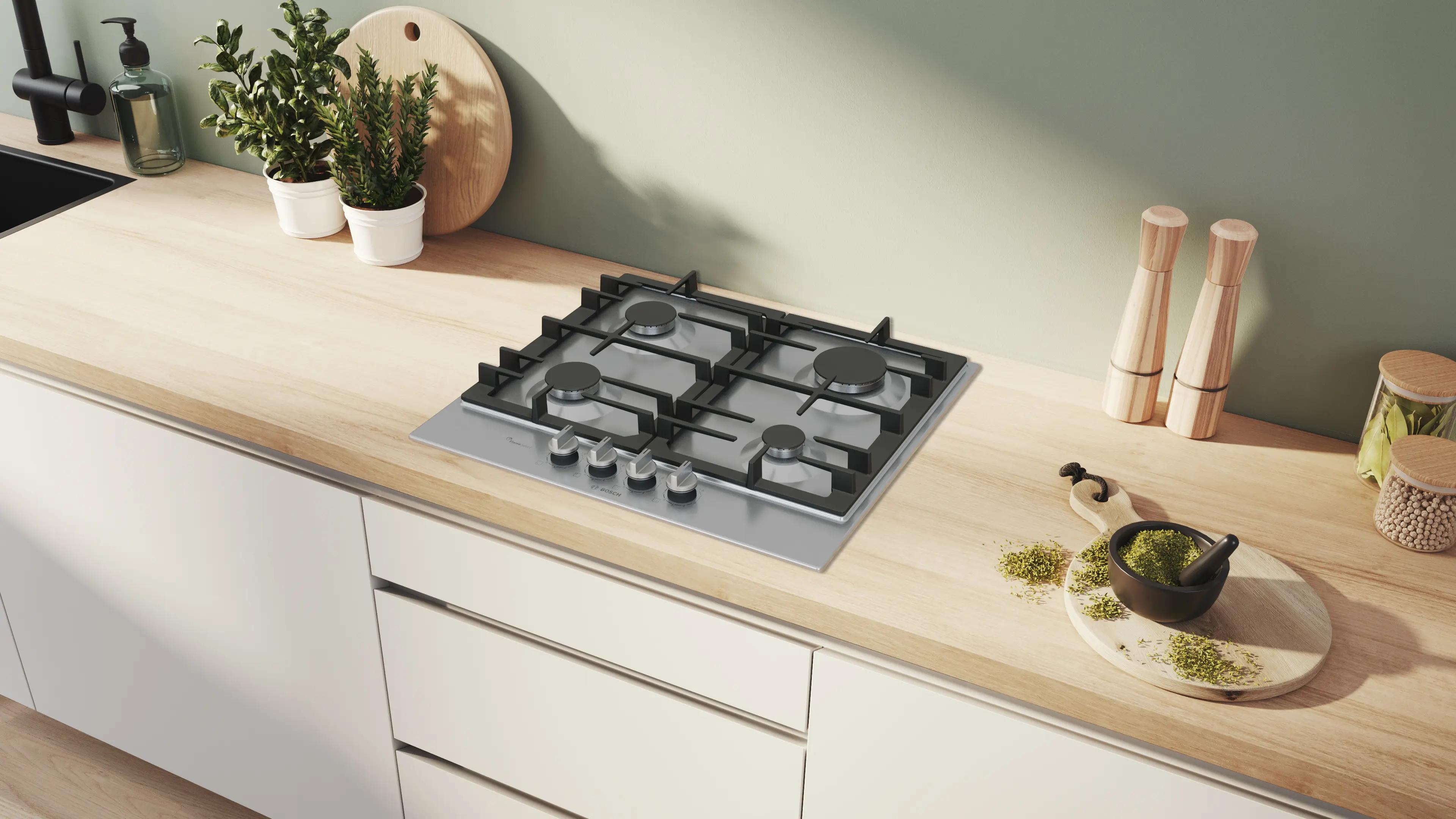 Bosch Serie 6 Gazlı Ocak 60 cm Paslanmaz çelik PCP6A5I90 - görsel 4
