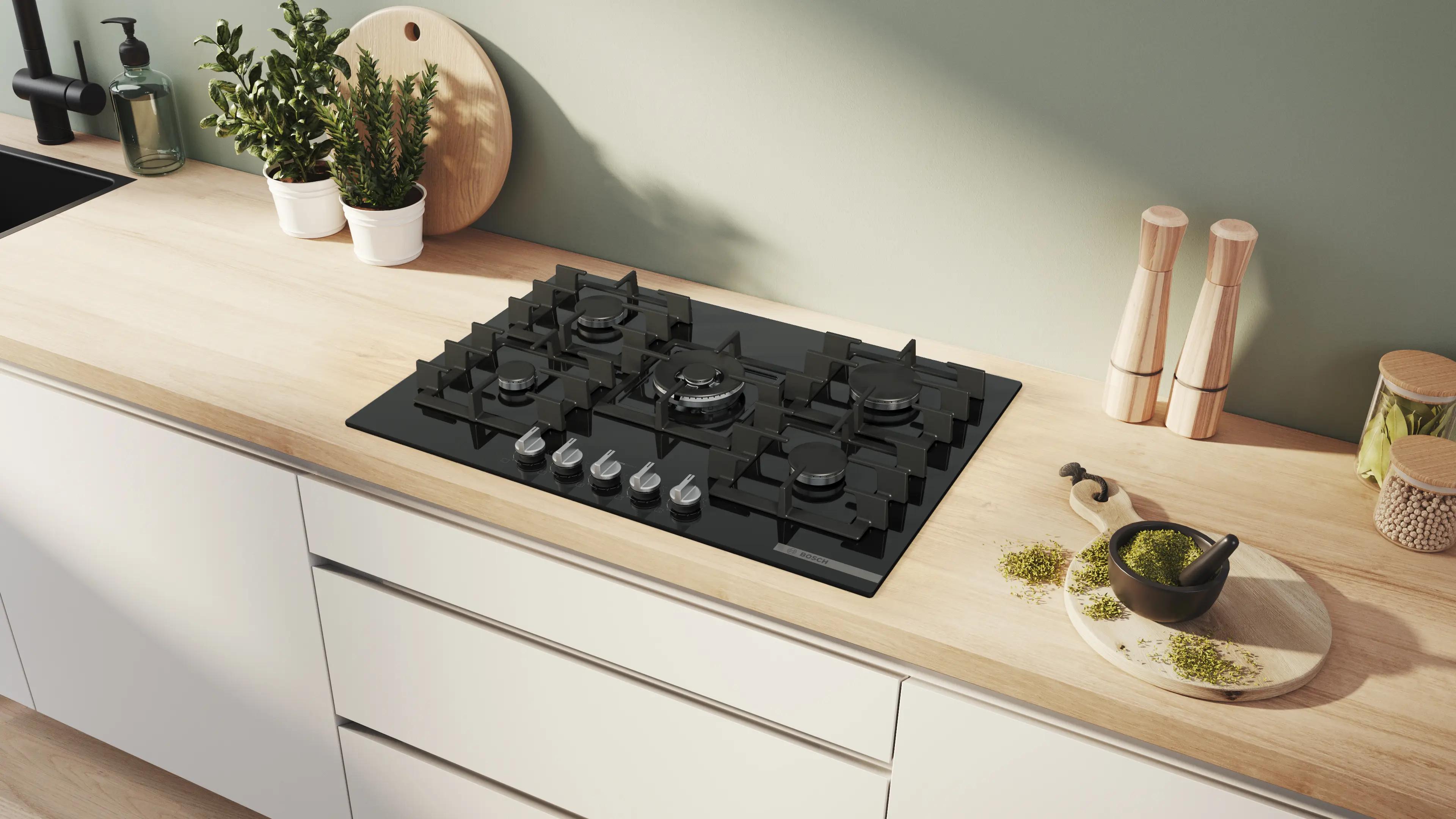 Bosch Serie 6 Gazlı Ocak 75 cm Sert cam, Siyah PPQ7A6I45 - görsel 4