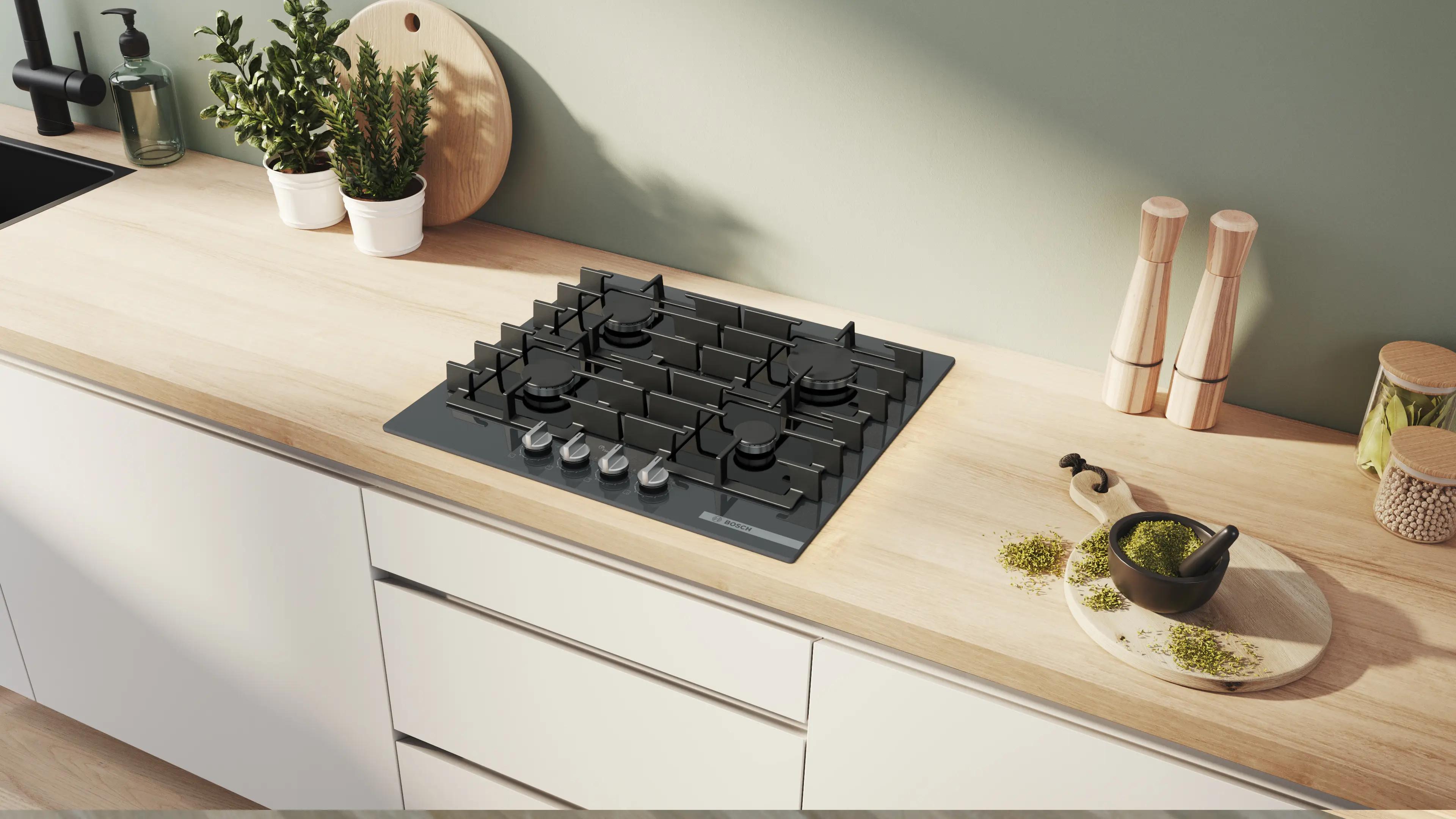 Bosch Serie 6 Gazlı Ocak 60 cm Sert cam, Antrasit gri PPP6A9I40 - görsel 2
