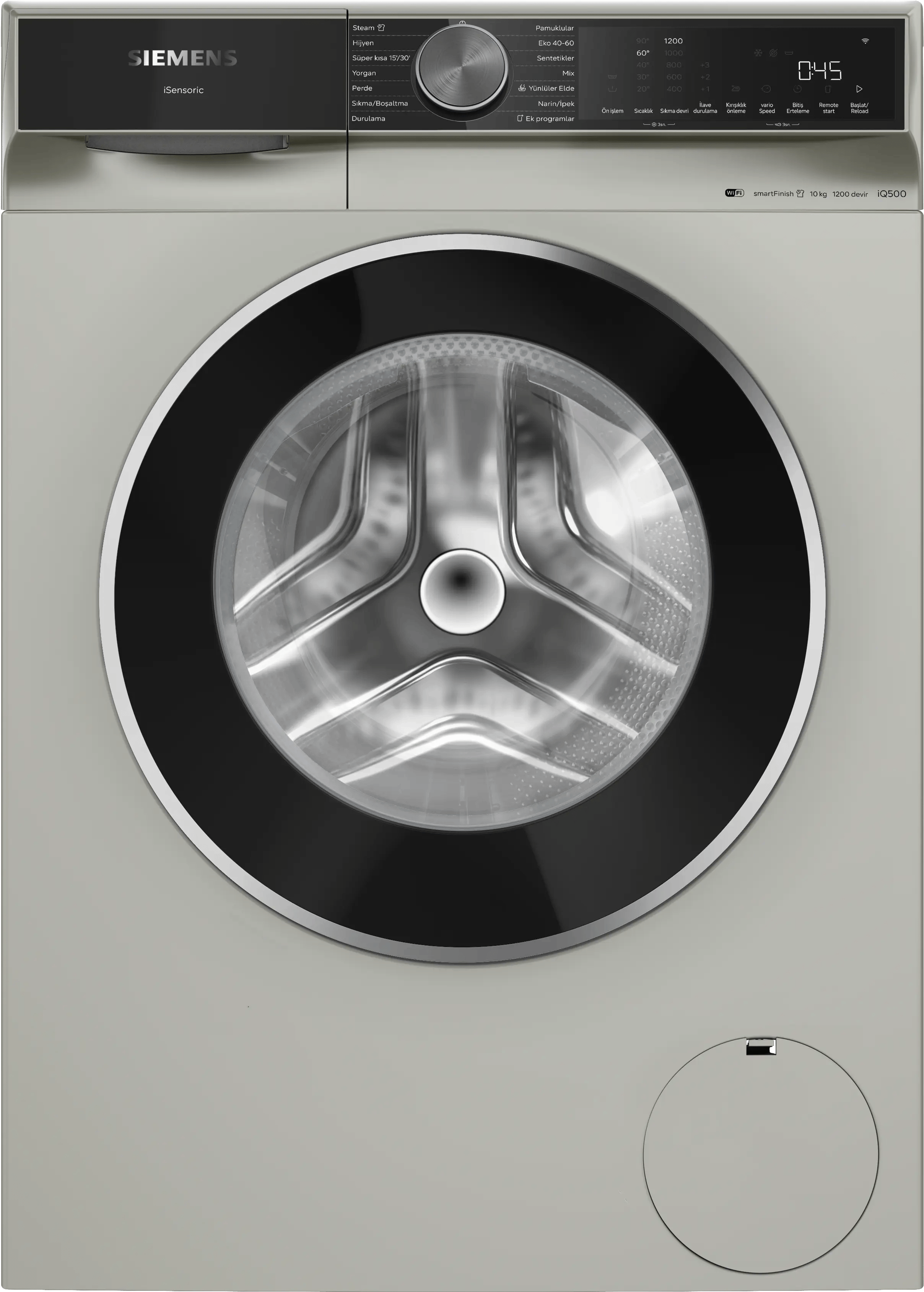SIEMENS iQ500 Çamaşır Makinesi 10 kg maks. 1200 dev./dak., Gümüş WG52K2ZXTR