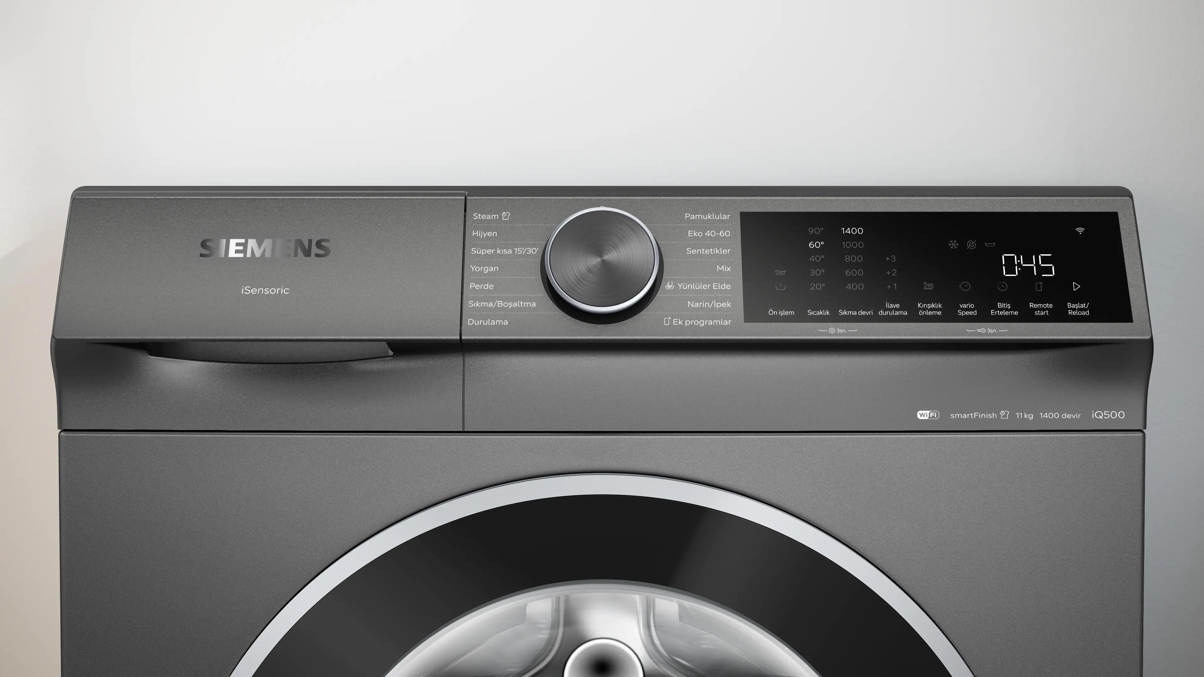 SIEMENS iQ500 Çamaşır Makinesi 11 kg maks. 1400 dev./dak., Antrasit WG64K2ZRTR - görsel 2