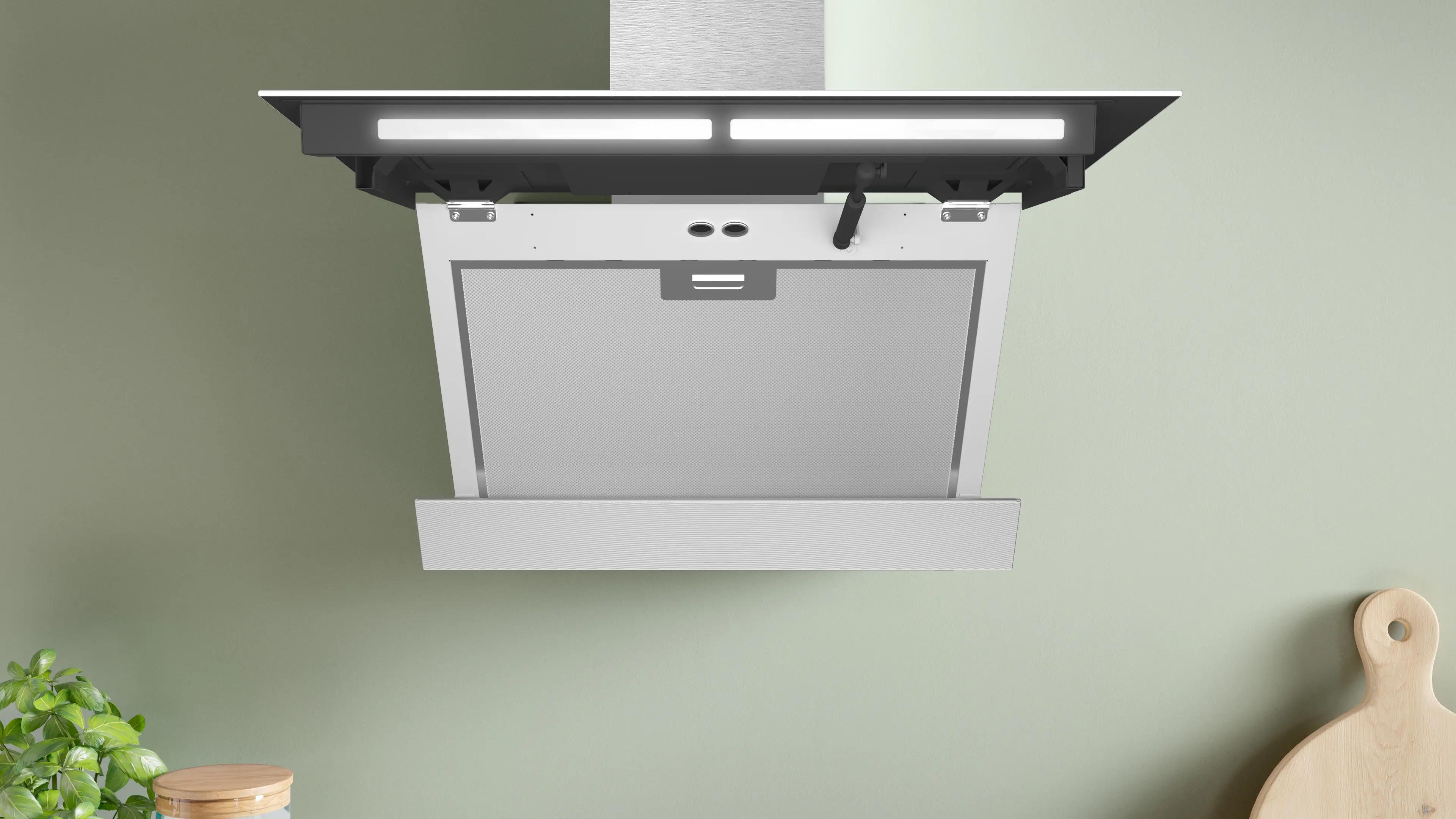 Bosch Serie 8 Duvar Tipi Davlumbaz 60 cm Beyaz Cam Yüzey, Beyaz DWK68PK20T - görsel 3