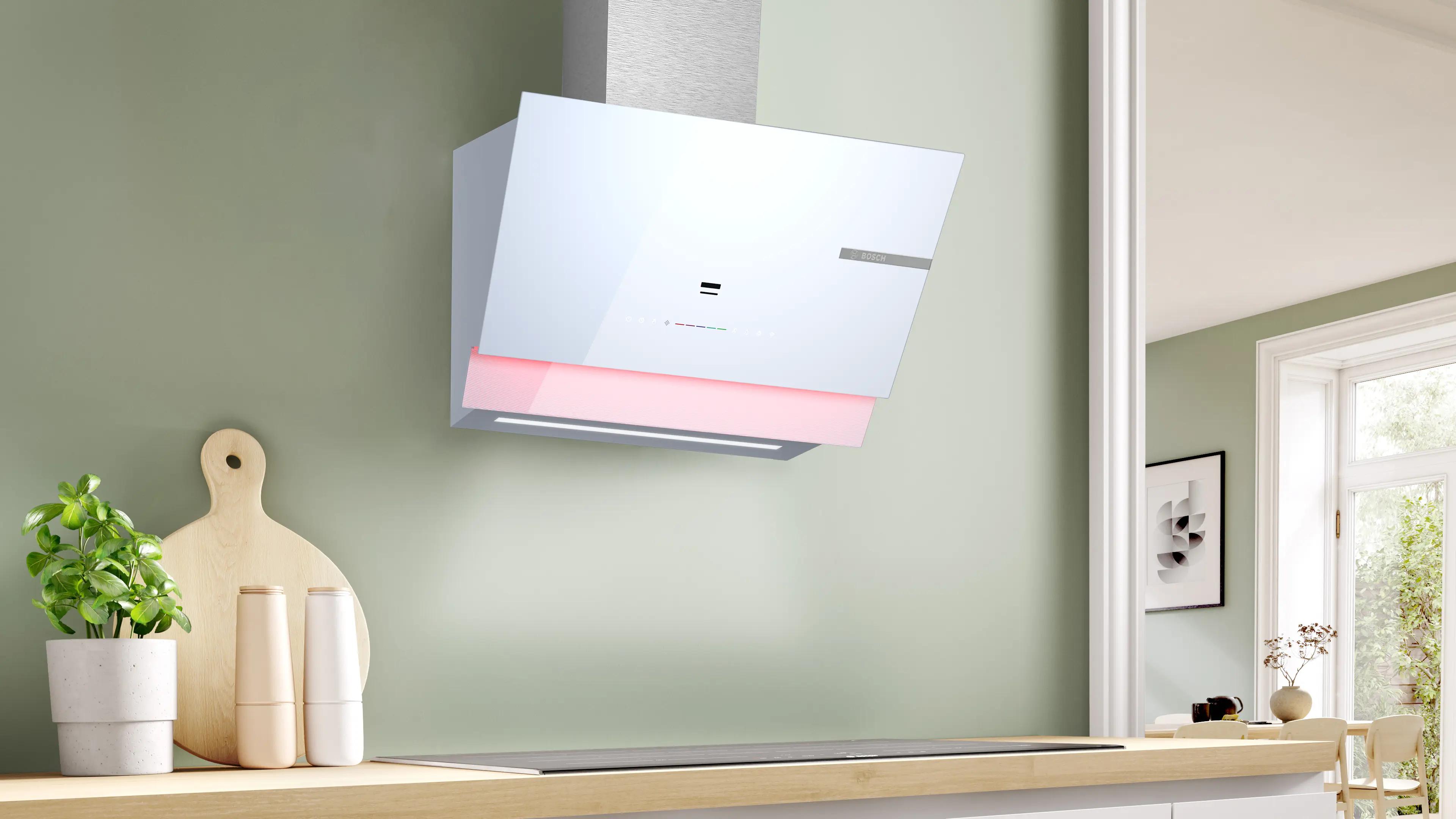 Bosch Serie 8 Duvar Tipi Davlumbaz 60 cm Beyaz Cam Yüzey, Beyaz DWK68PK20T - görsel 4