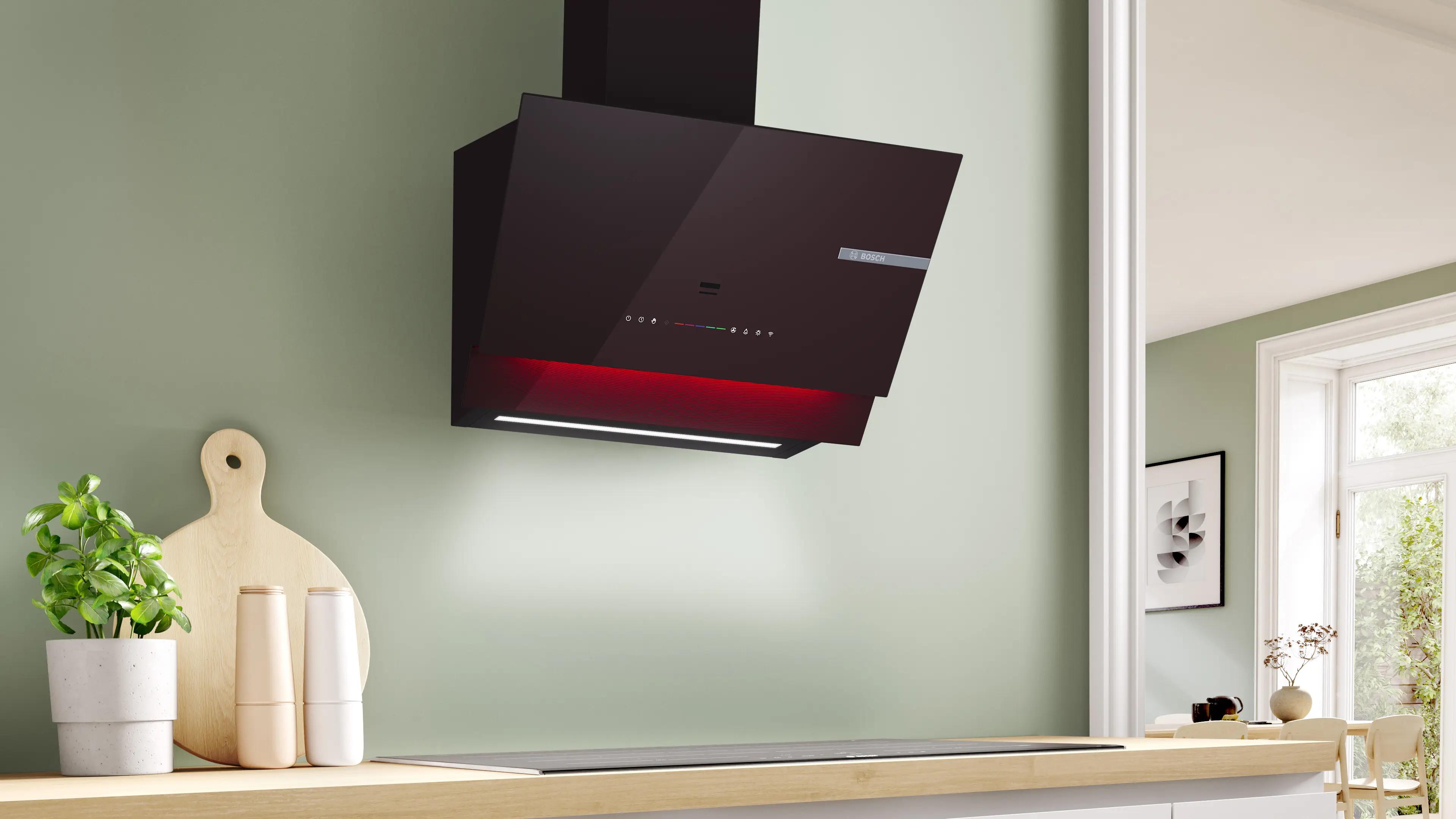 Bosch Serie 8 Duvar Tipi Davlumbaz 60 cm Siyah Cam, Siyah DWK68PK60T - görsel 4