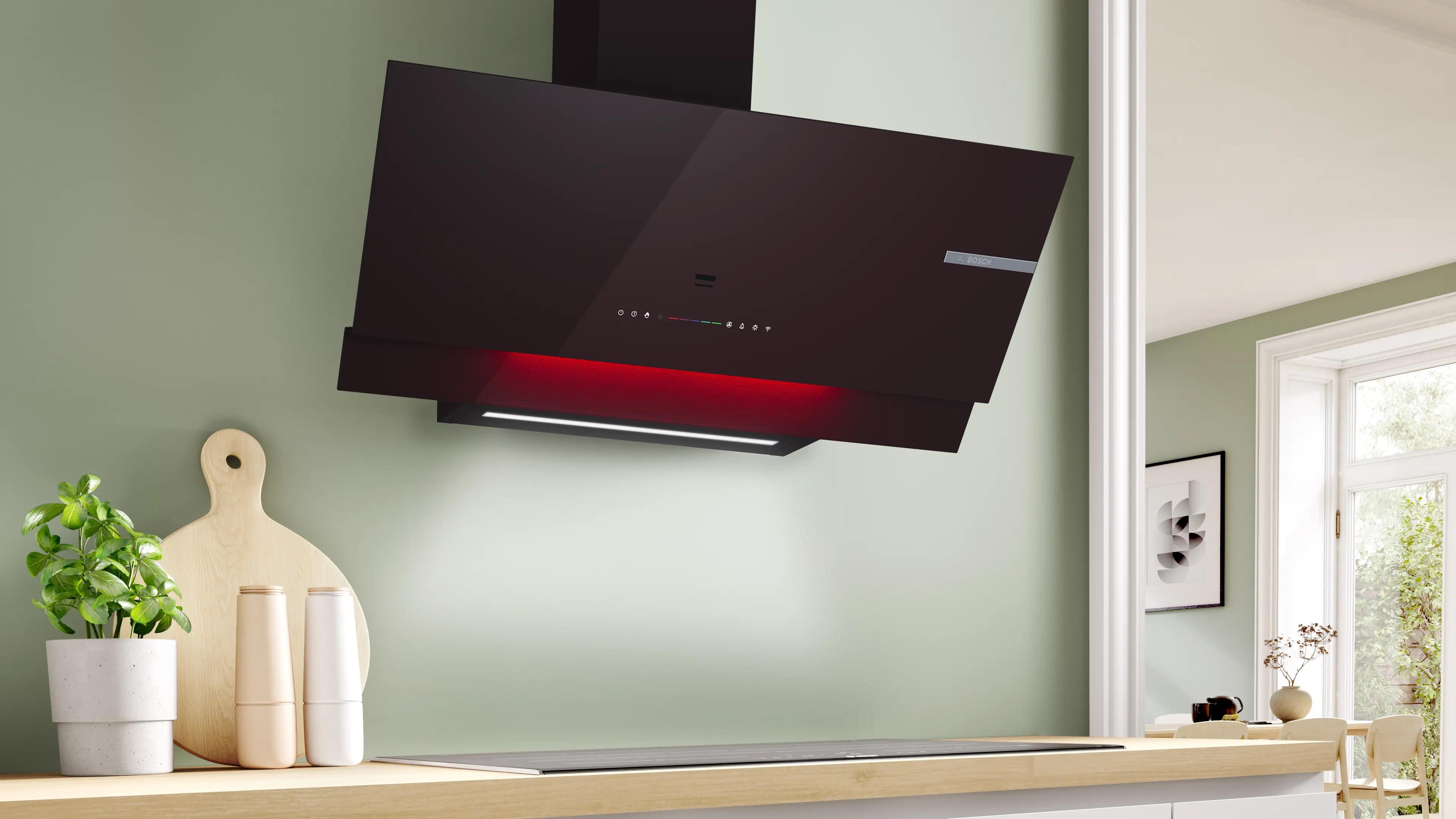 Bosch Serie 8 Duvar Tipi Davlumbaz 90 cm Siyah Cam, Siyah DWK98PK60T - görsel 2