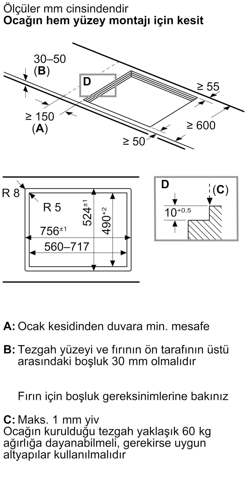 Bosch Serie 6 Gazlı Ocak 75 cm Sert cam, Siyah PPQ7A6I45 - görsel 6