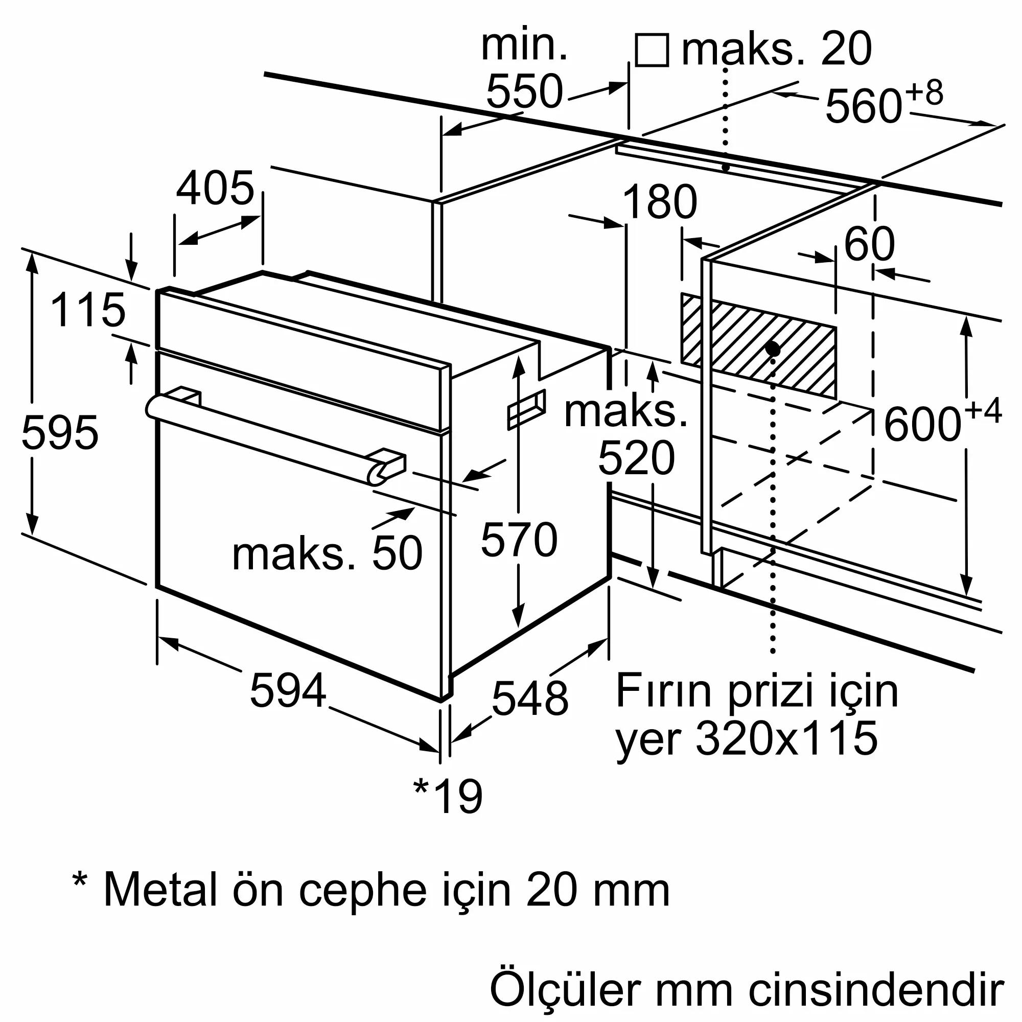 Bosch Serie 6 Ankastre Fırın 60 x 60 cm Siyah HBJ559EB6T - görsel 5