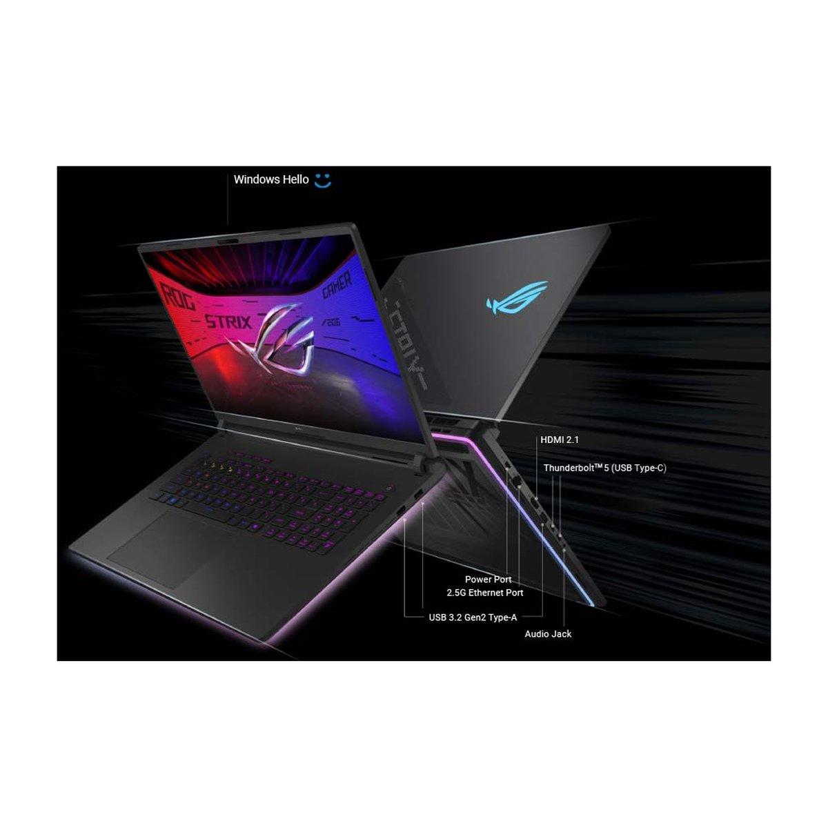ASUS ROG Strix SCAR 18 G835LXG-TQ548 - RTX 5090 (24GB, 175W) · Intel Core Ultra 9 290HX · 64GB RAM · 2TB SSD · 18" 4K 240Hz · FreeDOS, Siyah - görsel 3