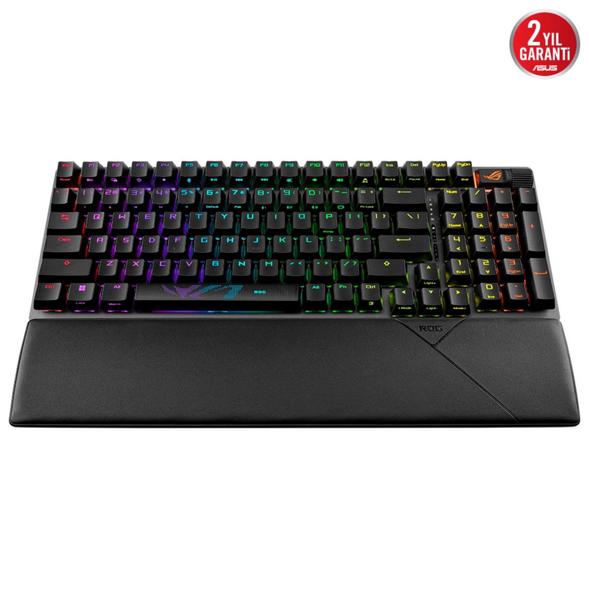 ASUS ROG Strix Scope II 96 NX Snow Switch RGB Kablosuz Gaming Klavye Siyah - görsel 2