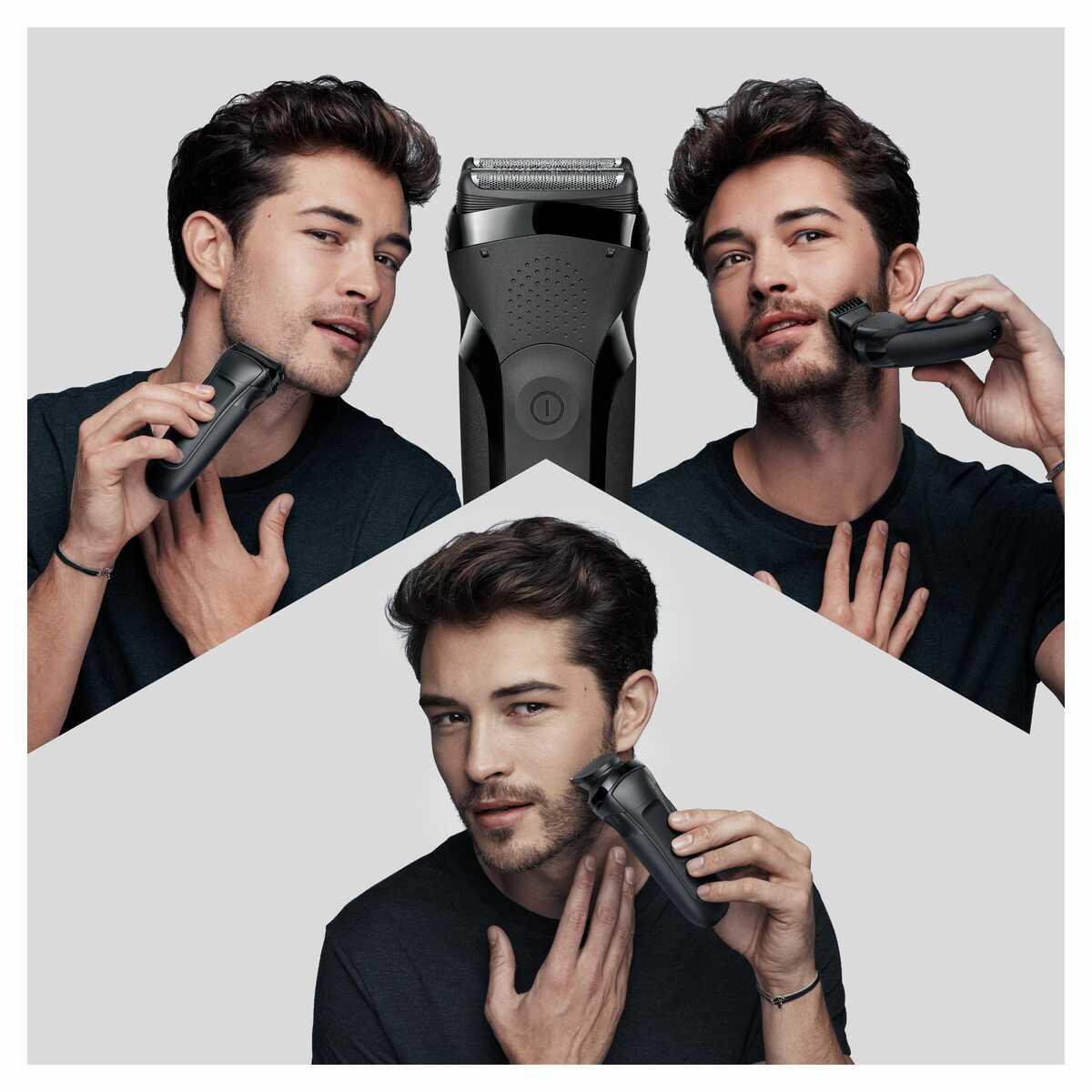 BRAUN 3 Serisi 300BT 100. Yıl Özel Max Serisi Kablosuz, 6 Ek Ataçmanlı Tıraş Makinesi Siyah - görsel 2