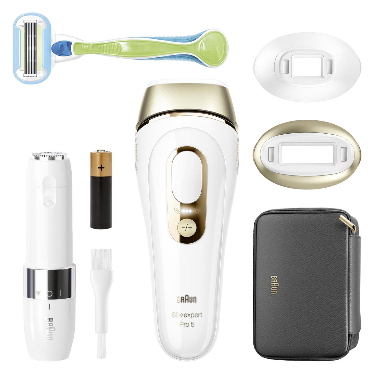BRAUN Silk Expert Pro 5 PL5146 400.000 Atımlı Yeni Nesil Kablolu IPL Lazer Ep. Cihazı + FS1000 Mini Tüy Alıcı Gold - görsel 2