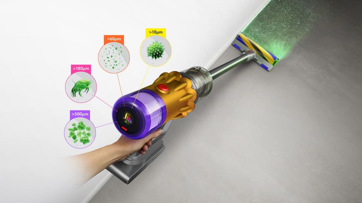 DYSON V12 Detect Slim Absolute Kablosuz Şarjlı Dikey Süpürge Sarı Nikel - görsel 2
