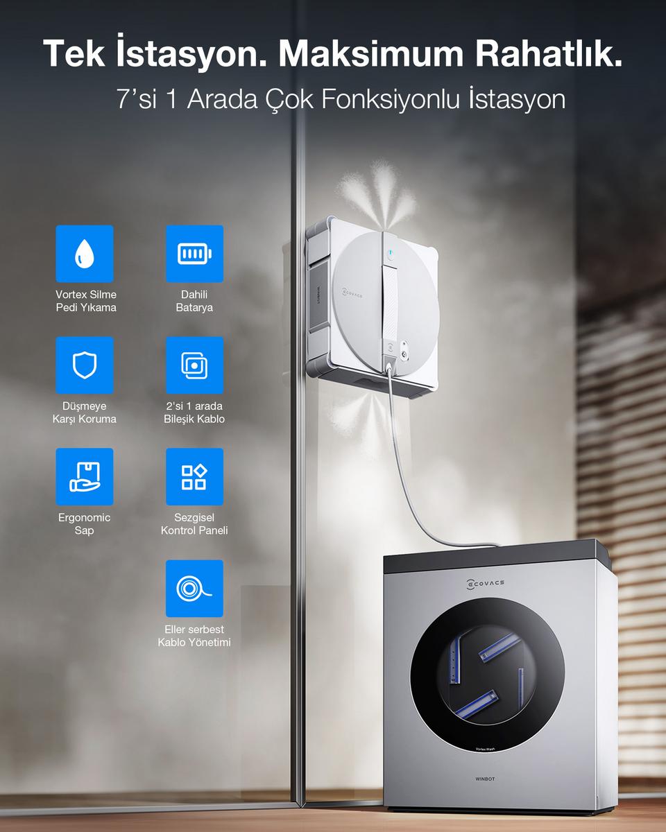 ECOVACS Winbot W3 Cam Temizleme Robotu - görsel 4