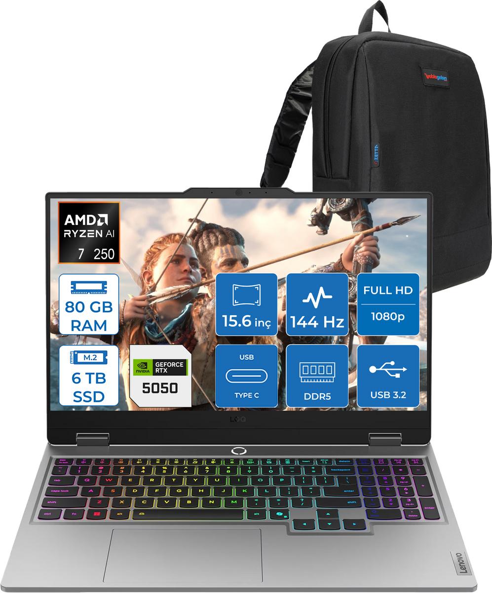 Lenovo LOQ RTX5050 AMD Ryzen 7 250 15.6 inç