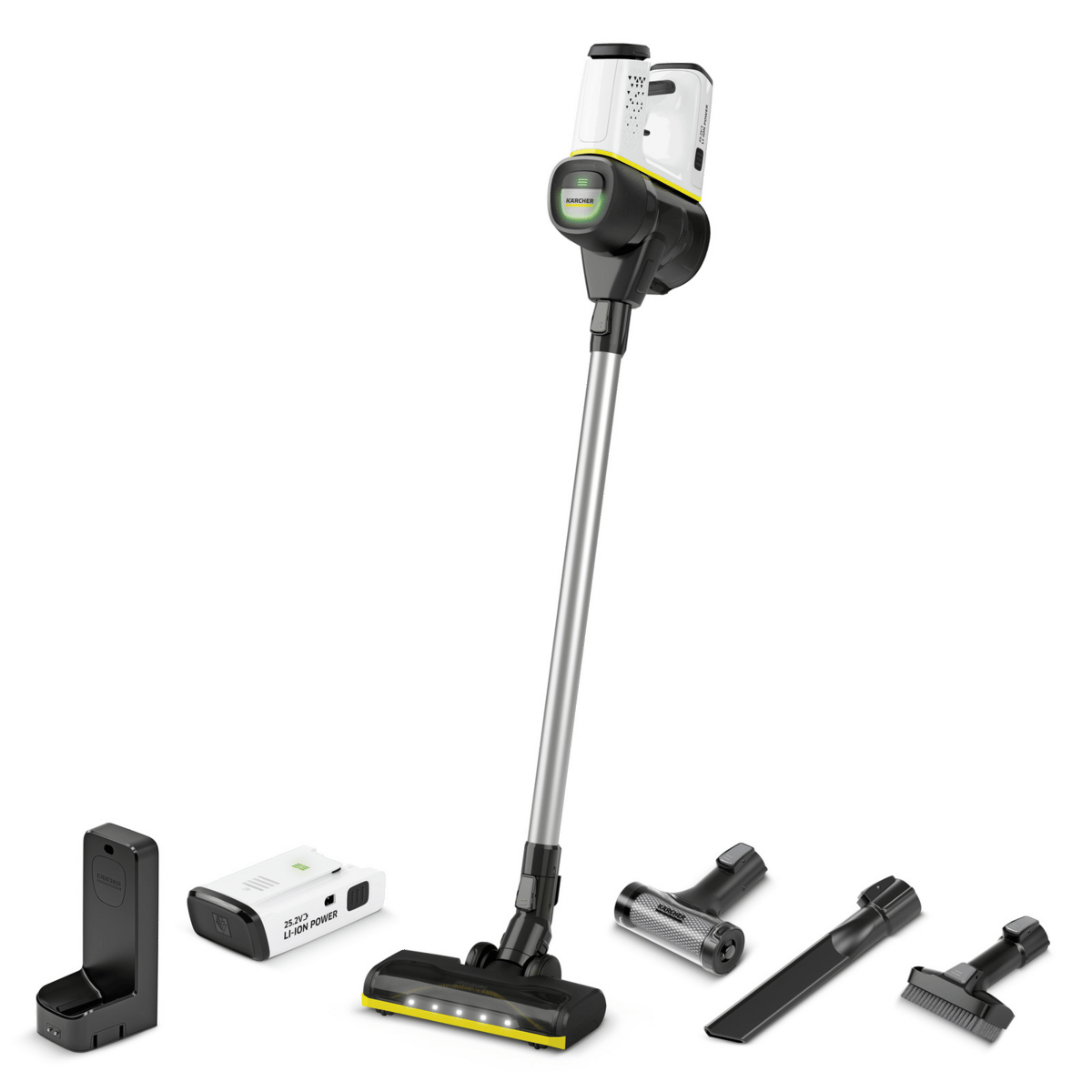 KARCHER VC 6 Cordless OurFamily Battery Plus Çift Bataryalı Şarjlı Dikey Süpürge Beyaz