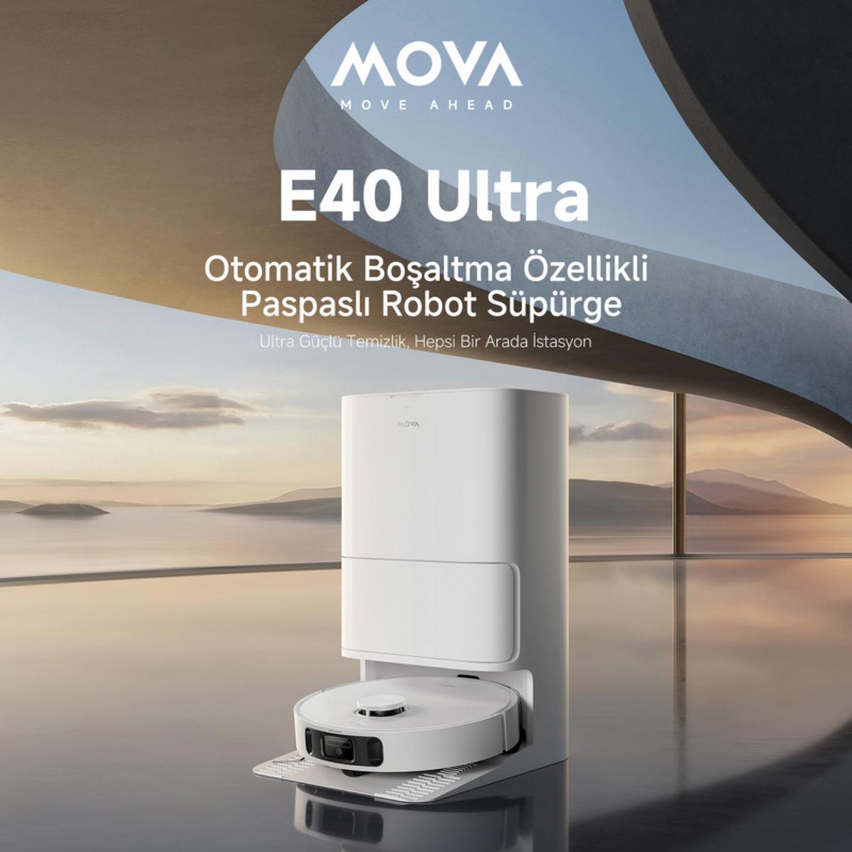 MOVA E40 Ultra Robot Süpürge Beyaz - görsel 2