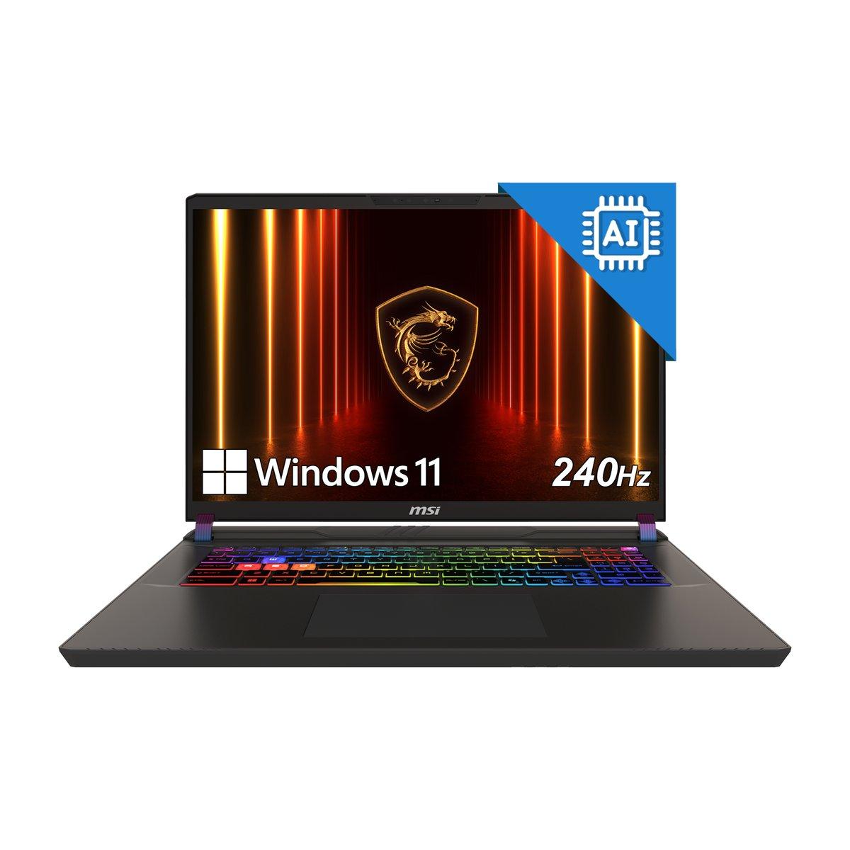MSI Vector 17 HX AI - RTX 5070 Ti · Intel Core Ultra 7 255HX · 32GB RAM · 1TB SSD · 17" QHD+ 240Hz · Windows 11 Home · Siyah (A2XWHG-086TR), Siyah - görsel 4