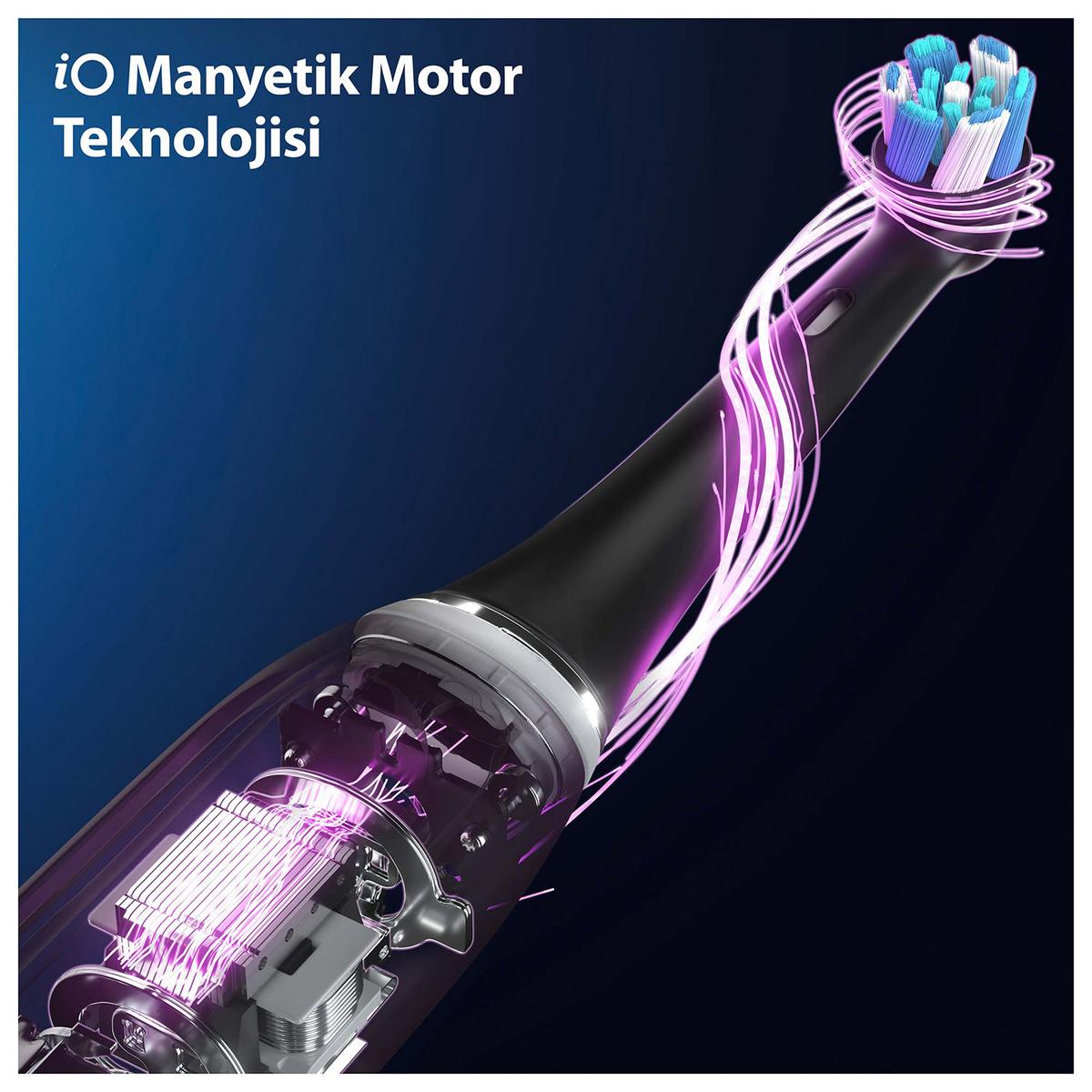 ORAL B iO 10 Şarjlı Diş Fırçası Siyah + Manyetik Şarj + Seyahat Kabı - görsel 4