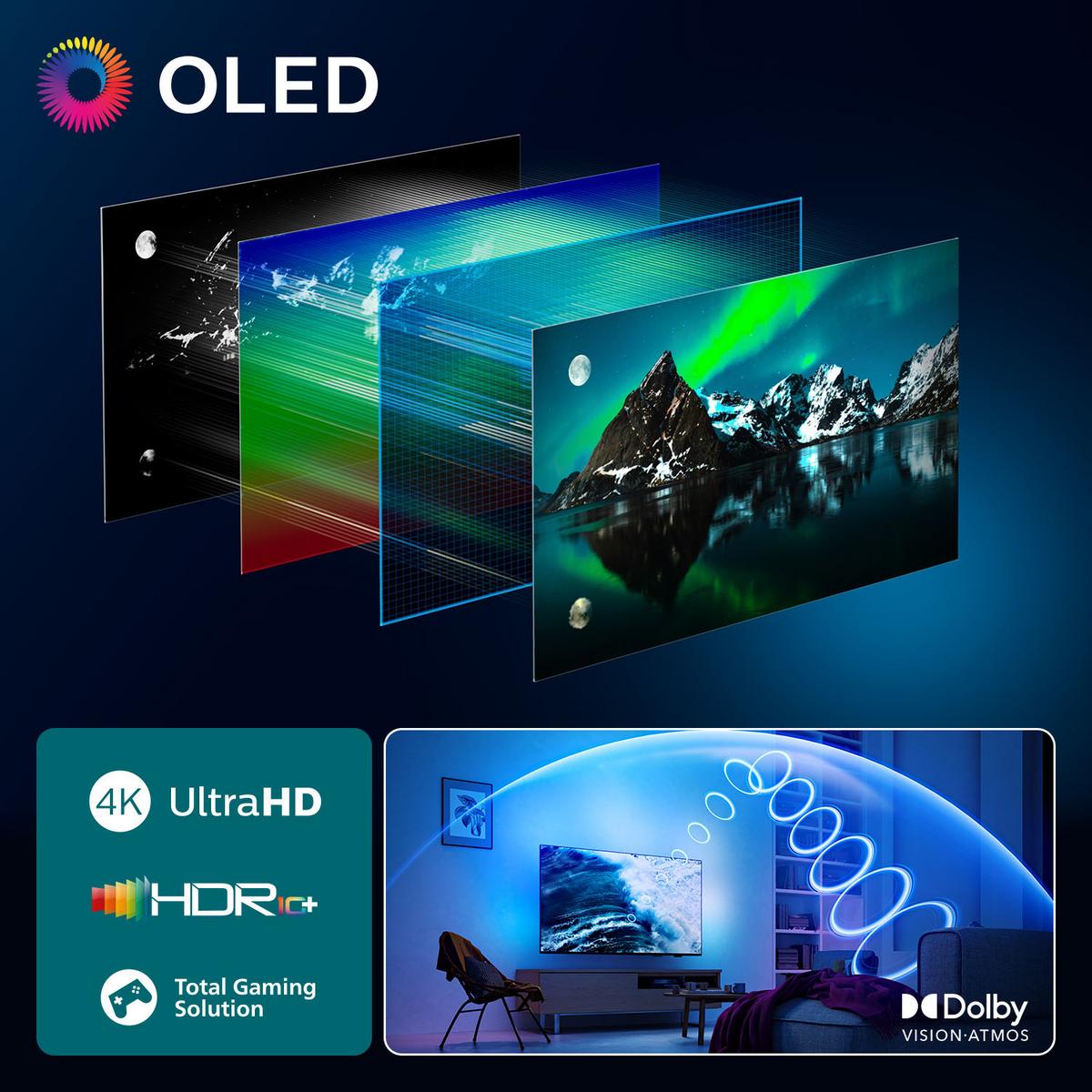 PHILIPS 65OLED810/12 4K UHD OLED 65 inç 164 cm Smart TV Dolby Vision Dolby Atmos Google Ambilight LED TV - görsel 3