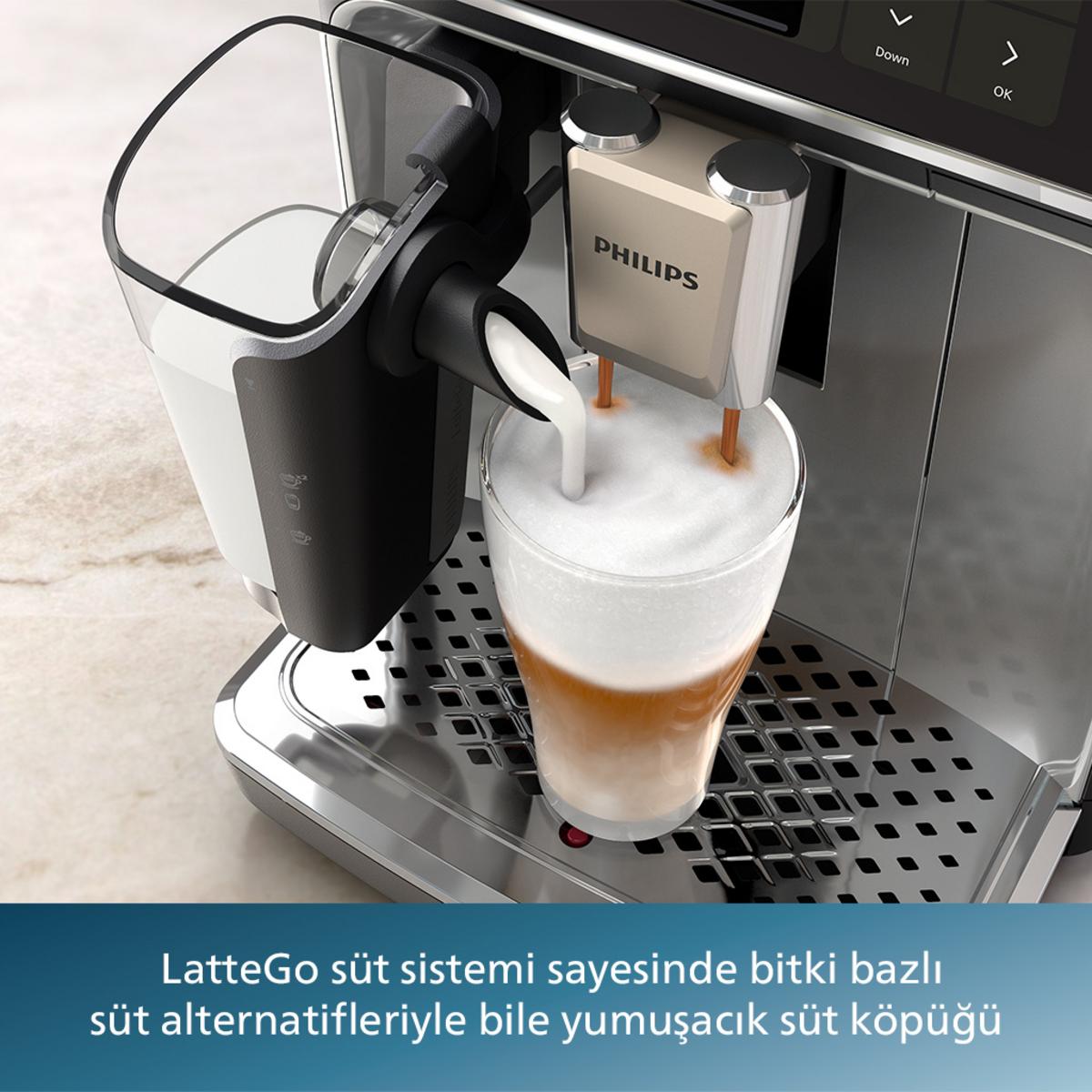 PHILIPS EP4446/70 Tam Otomatik Espresso Makinesi Krom Siyah - görsel 3