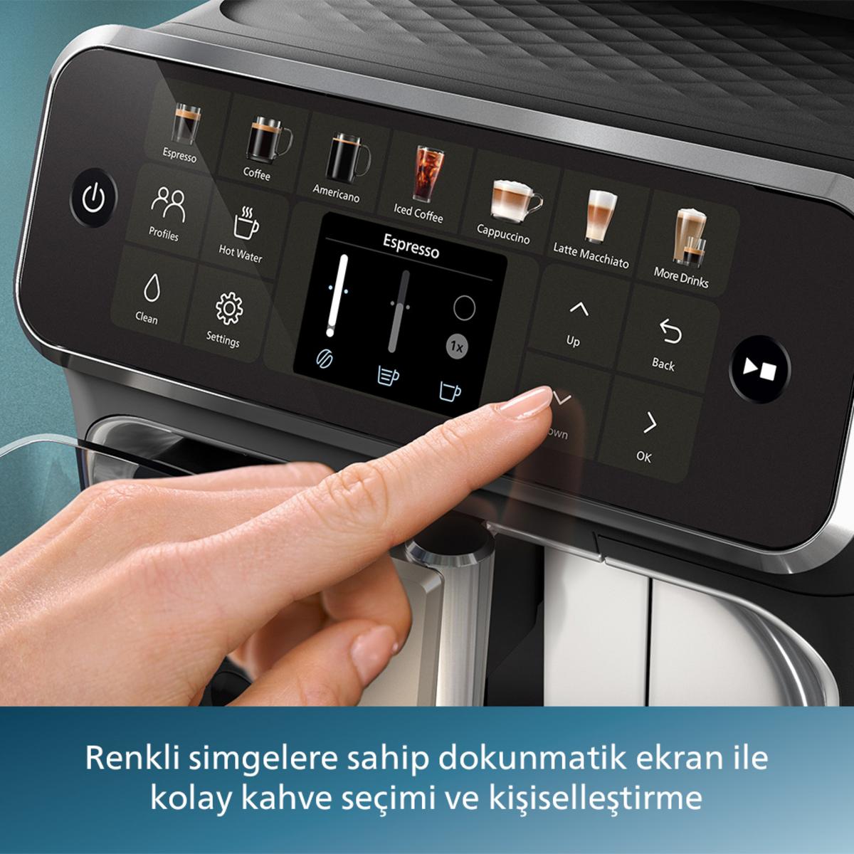 PHILIPS EP4446/70 Tam Otomatik Espresso Makinesi Krom Siyah - görsel 4