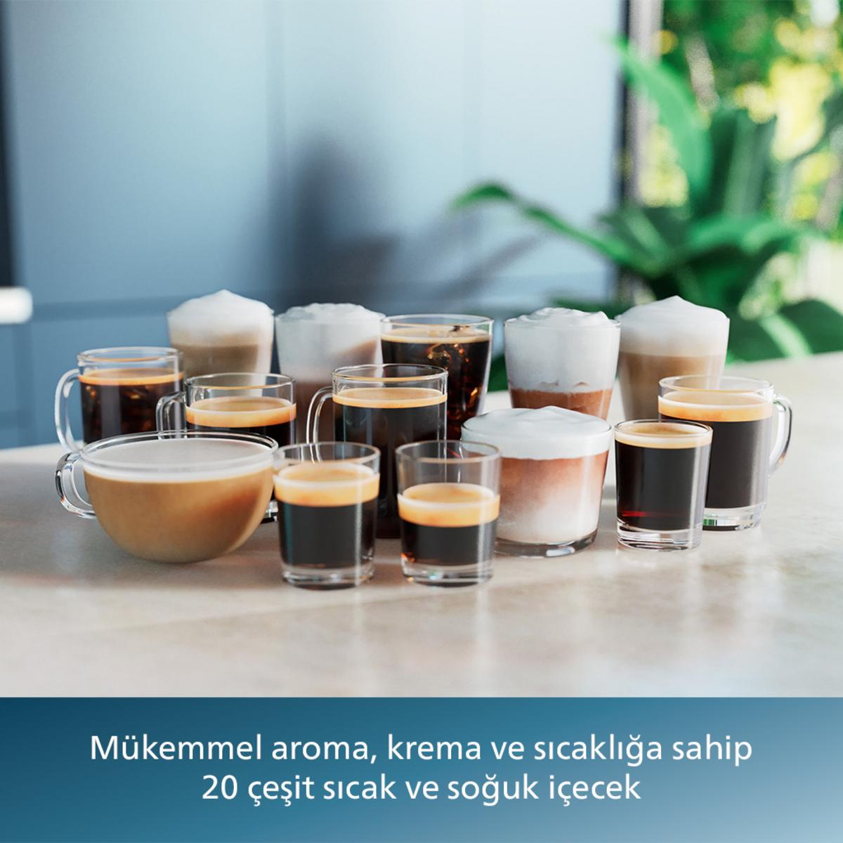 PHILIPS EP5547/90 Tam Otomatik Espresso Makinesi Krom Siyah - görsel 2