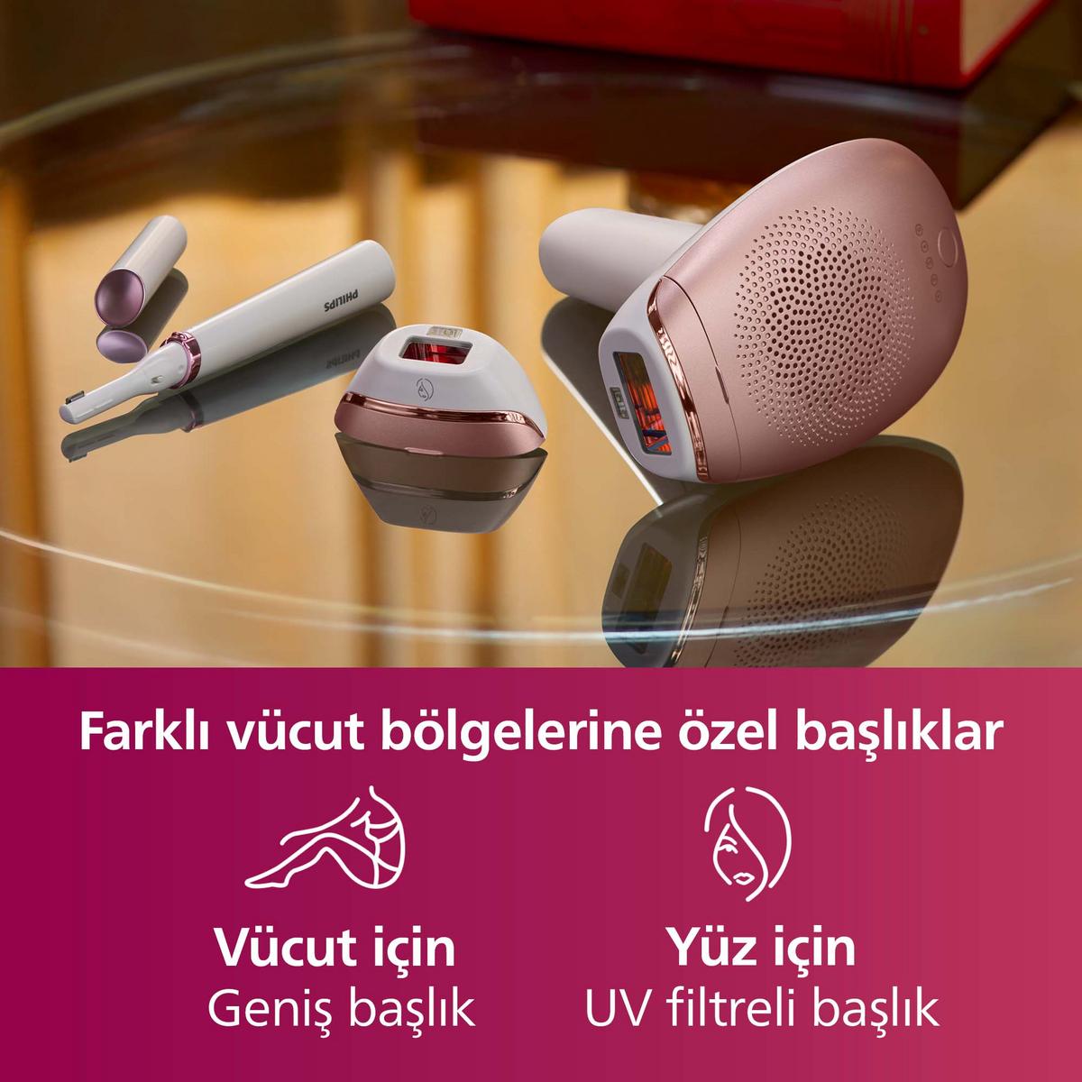 PHILIPS Lumea 7000 Serisi BRI921/00 IPL Tüy Alma, Tüy Kısaltıcı, Vücut ve Yüz için 2 Başlık, Çanta - görsel 4