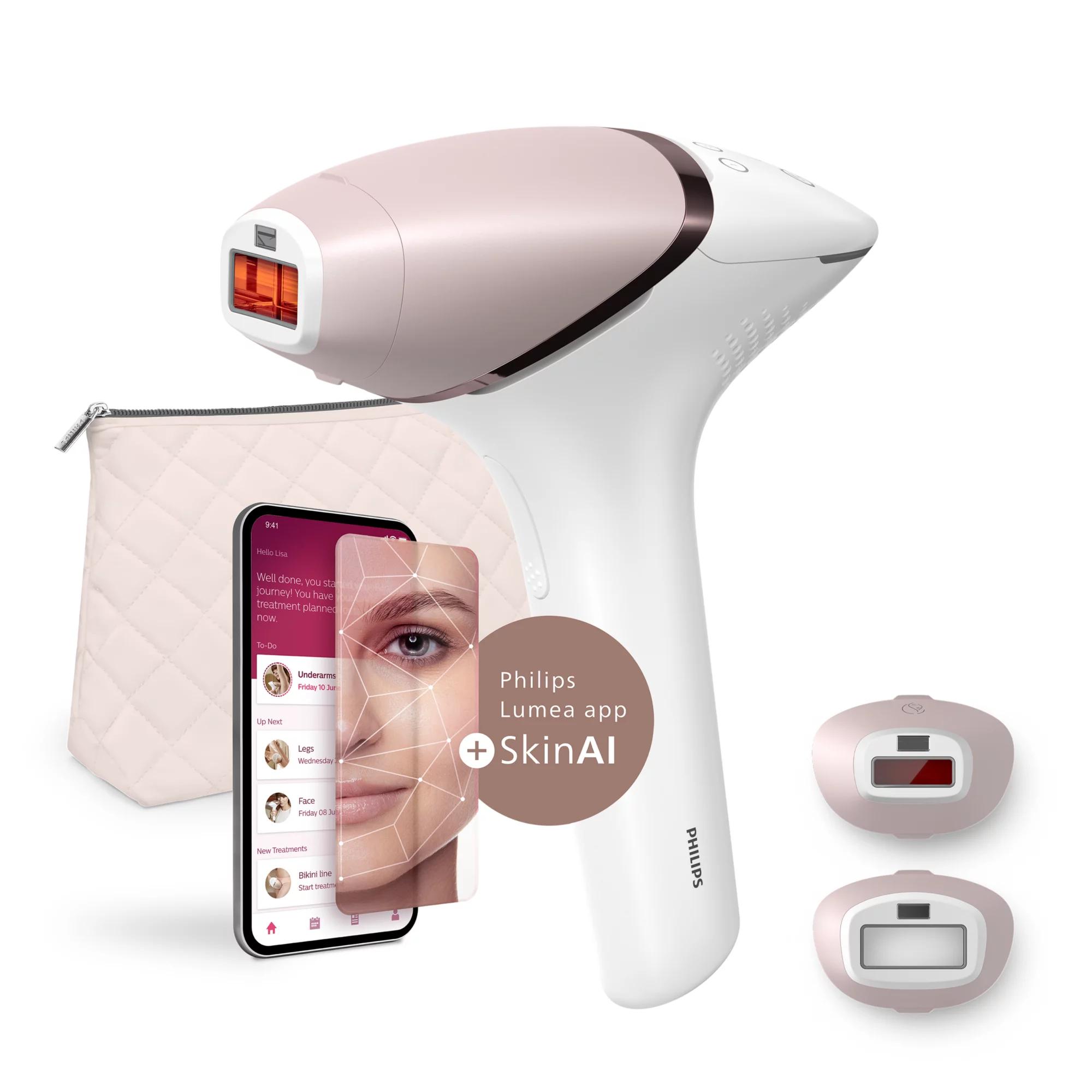 PHILIPS Lumea 9900 Serisi BRI950/02 IPL Tüy Alma, SkinAI Uygulama, Vücut ve Yüz için 2 Başlık, Çanta