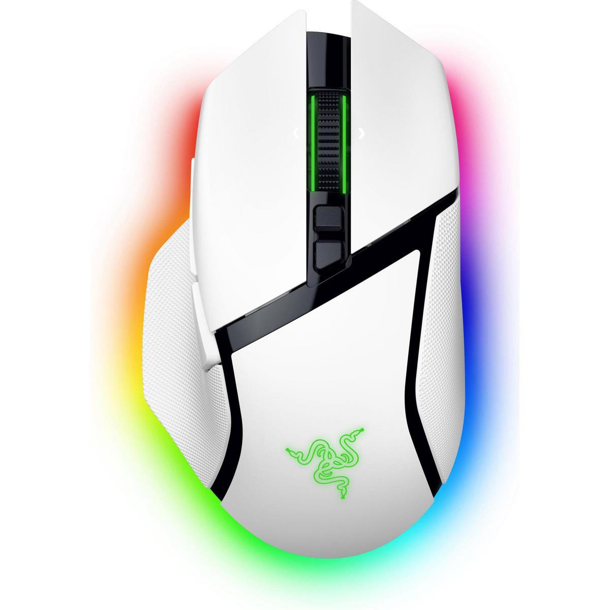 RAZER Basilisk V3 Pro 35K Ergonomic RF Wireless + Bluetooth + USB Type-A Gaming Mouse Beyaz