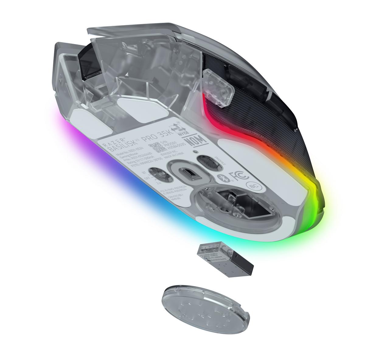 RAZER Basilisk V3 Pro 35K Kablosuz Mouse Şeffaf - görsel 3