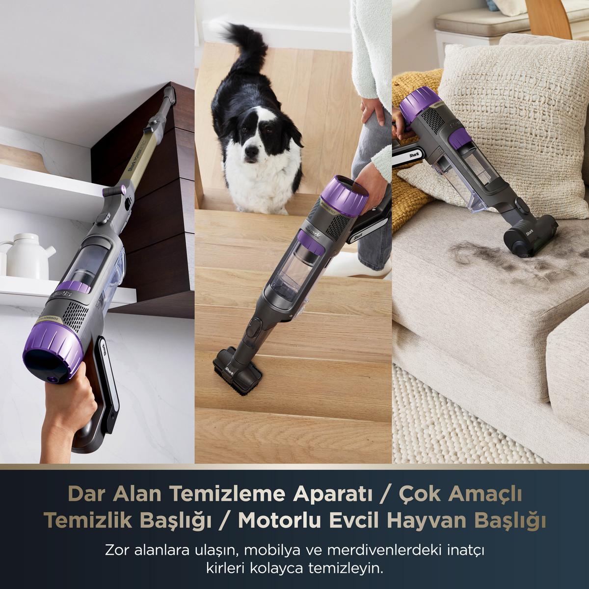 SHARK Power Detect Clean & Empty Şarjlı Dikey Süpürge Koyu Gri - görsel 4