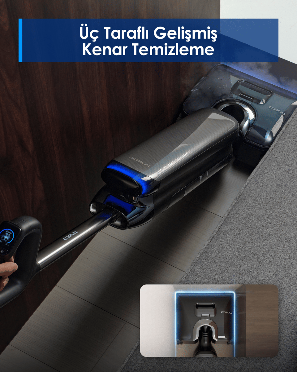 TINECO Floor One S9 Artist Islak Kuru Şarjlı Dikey Süpürge Antrasit - görsel 4