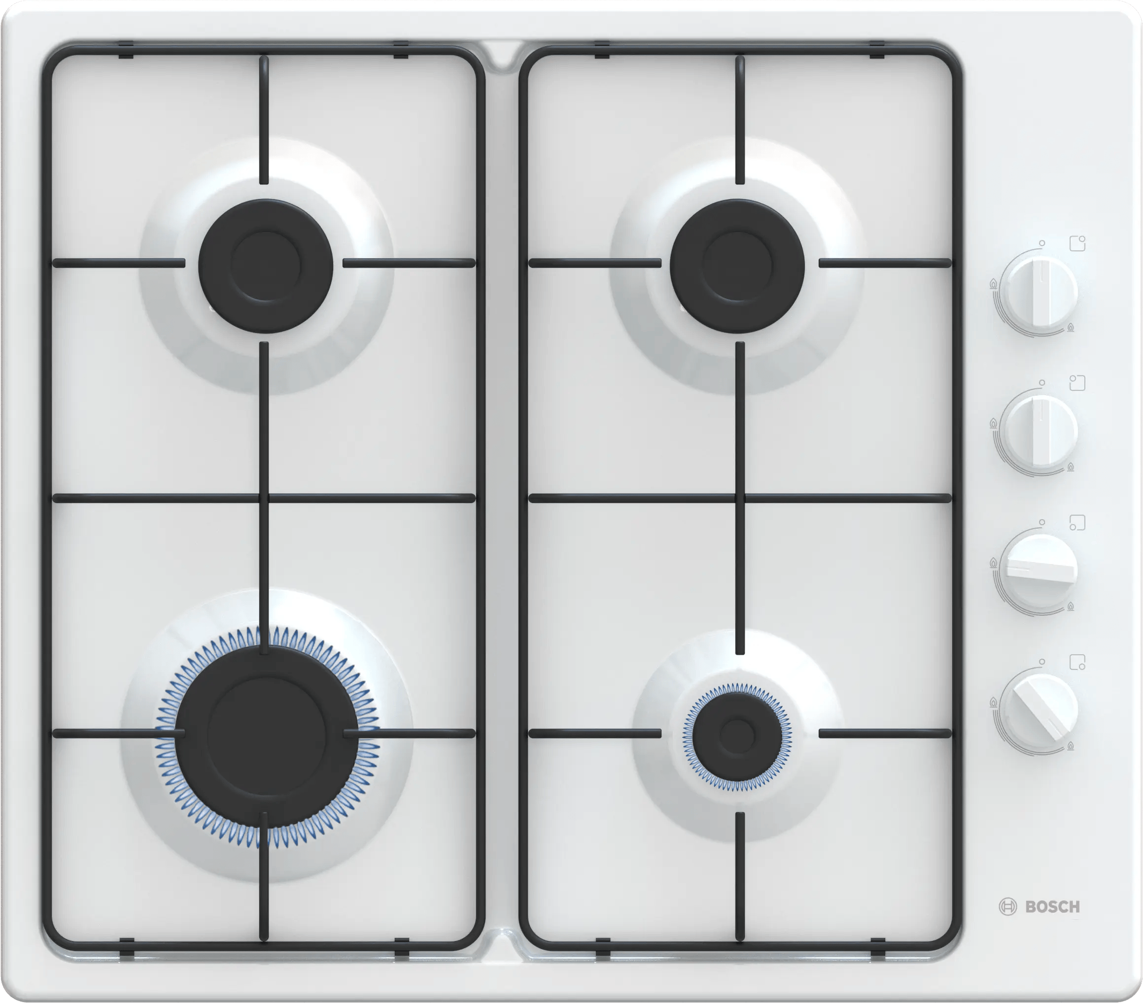 Bosch Serie 2 Gazlı Ocak 60 cm Emaye, Beyaz PBP6C2K80O