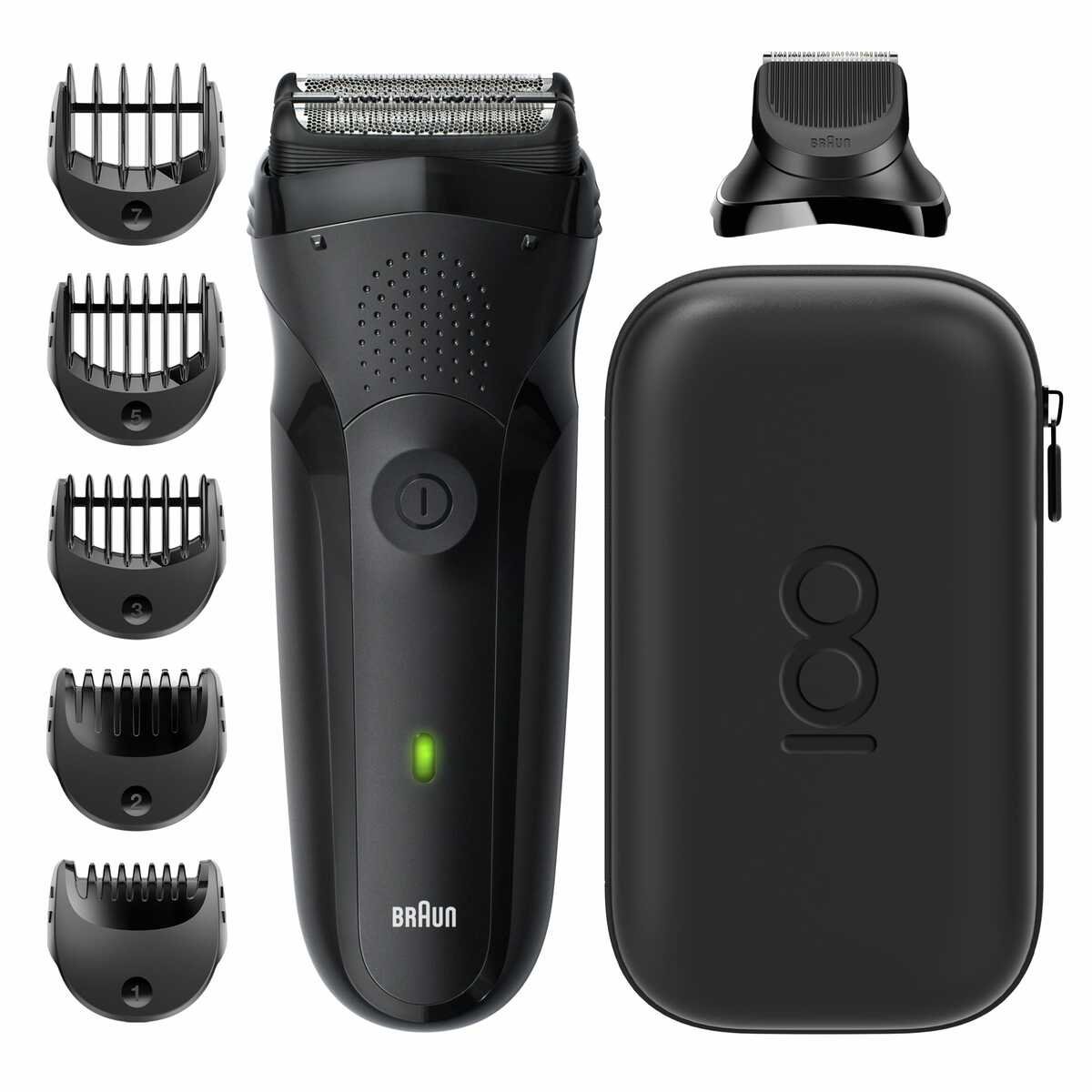 BRAUN 3 Serisi 300BT 100. Yıl Özel Max Serisi Kablosuz, 6 Ek Ataçmanlı Tıraş Makinesi Siyah
