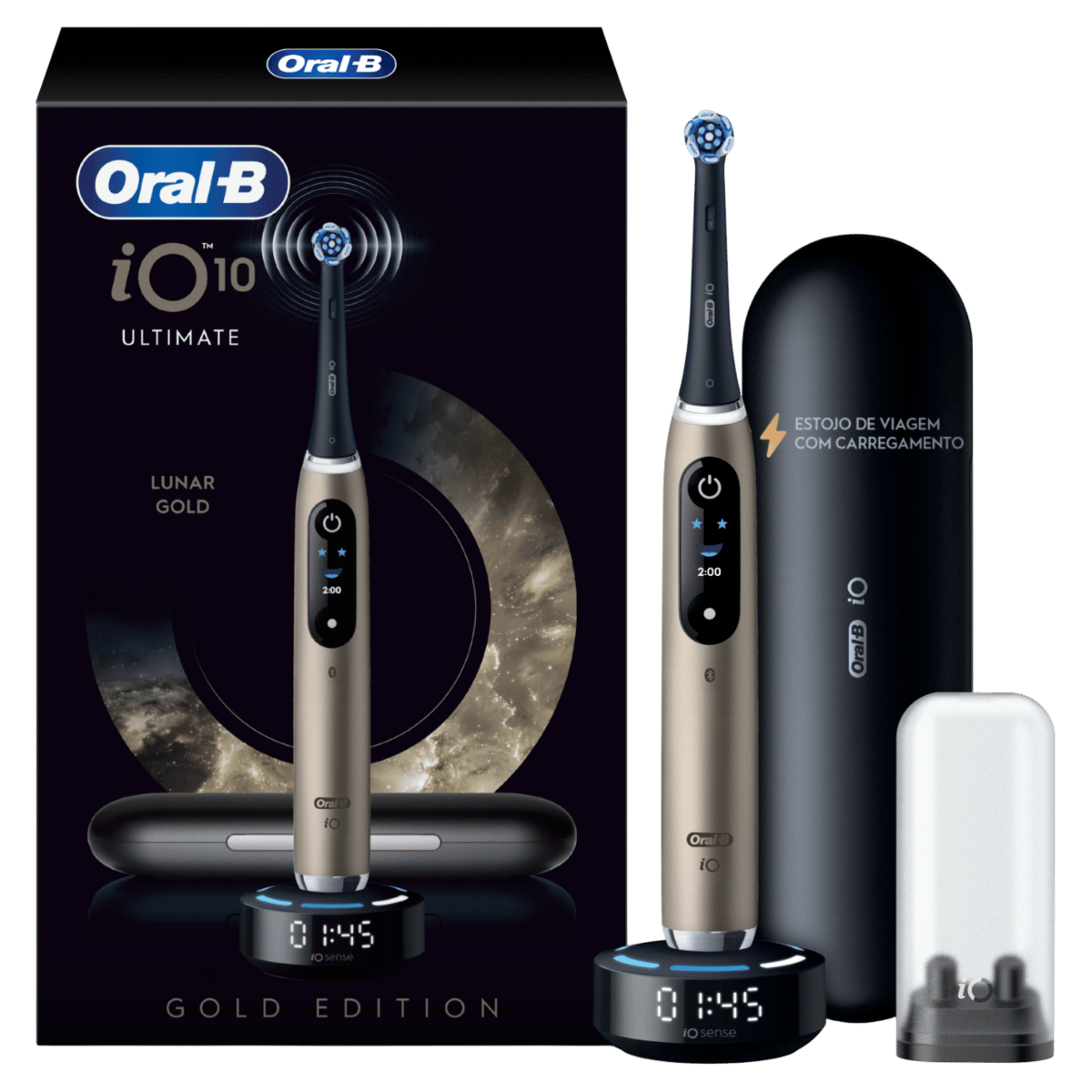 ORAL B iO 10 Şarjlı Diş Fırçası Gold + Manyetik Şarj + Seyahat Kabı