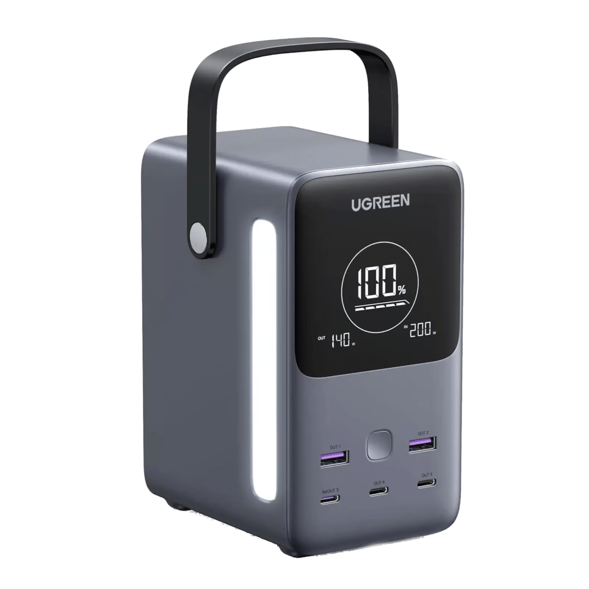UGREEN 48.000 mAh 300W 5 Portlu Şarj İstasyonu 3xUSB-C, 2xUSB-A, Uzay Grisi, 25286
