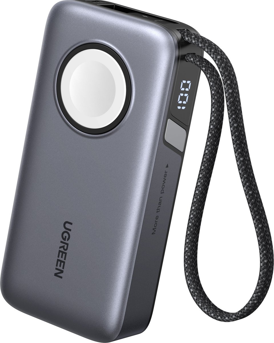 UGREEN 55434B 30W MagSafe Kablosuz Hızlı Şarj Özellikli Apple Watch Şarj Destekli 5W 10000 mAh Powerbank Gri
